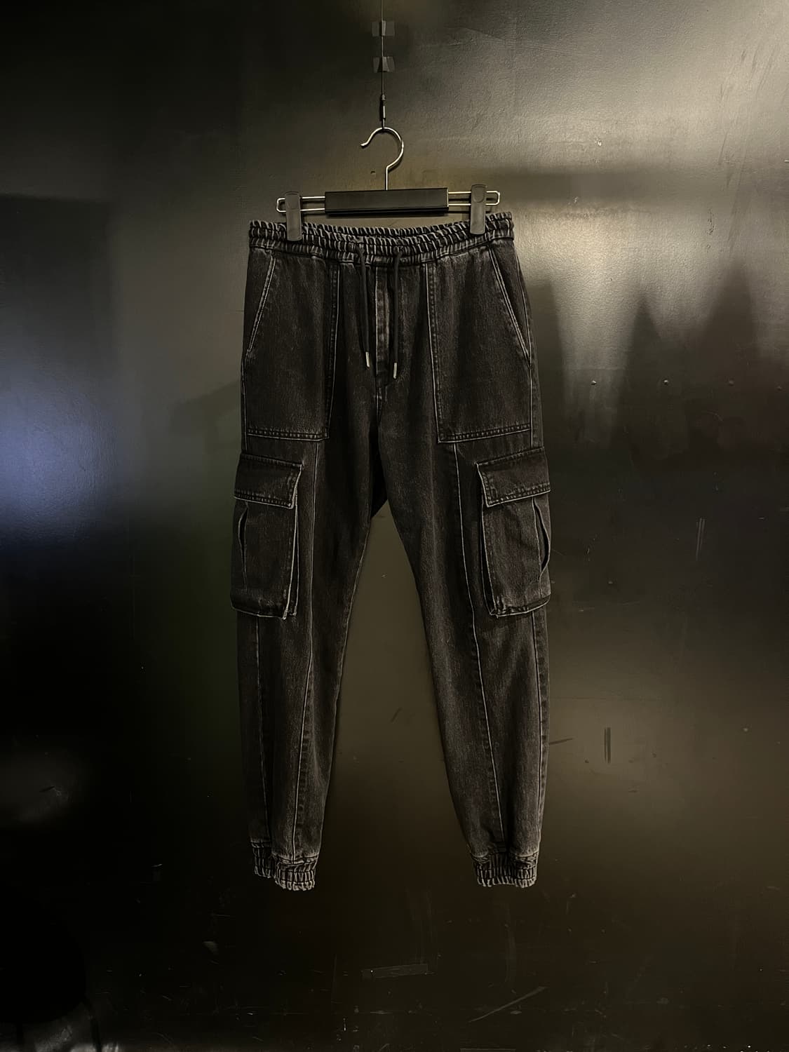 준지 흑청 데님 카고 조거팬츠 상품이미지1