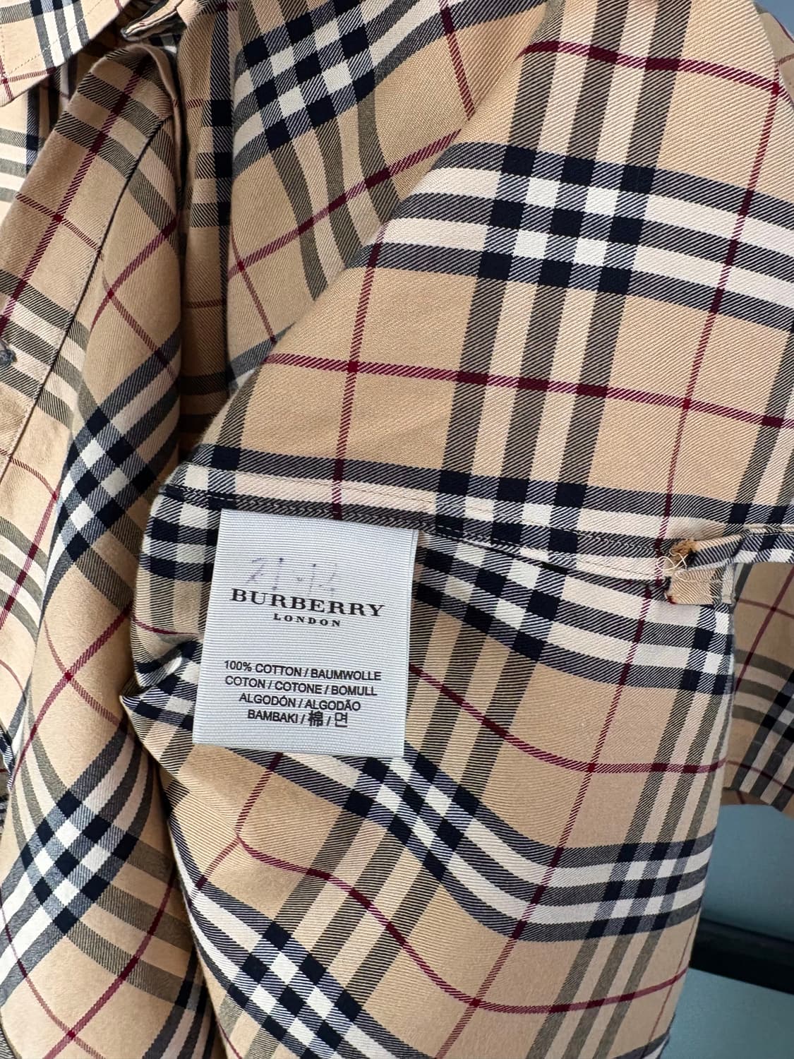  [M]BURBERRY버버리 브라운 노바체크 반팔 셔츠  상품이미지10