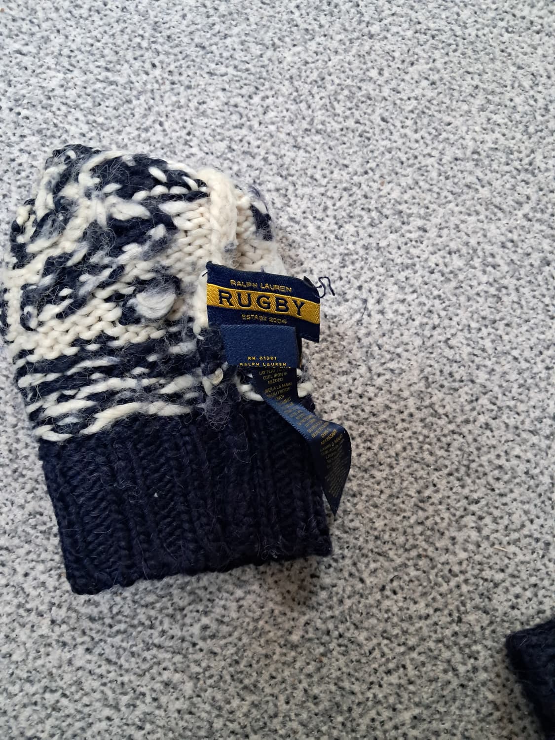 폴로 니트 핑거리스 장갑 네이비/아이보리 상품이미지3