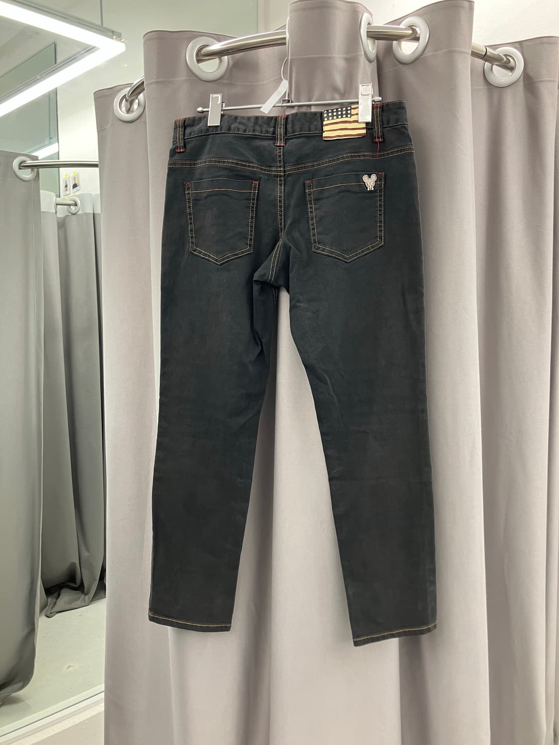 미키 성조기 백라벨 블랙 데님진  상품이미지4