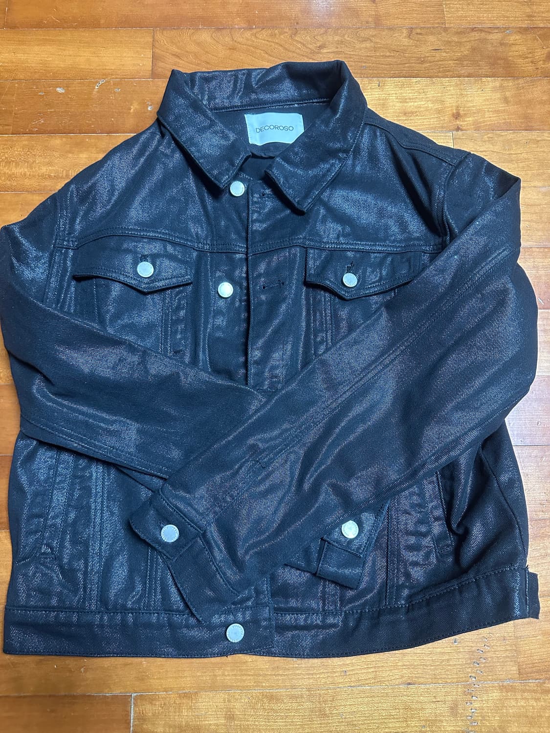 데꼬로소 녹스 데님 트러커 자켓 [코팅 블랙] 상품이미지1