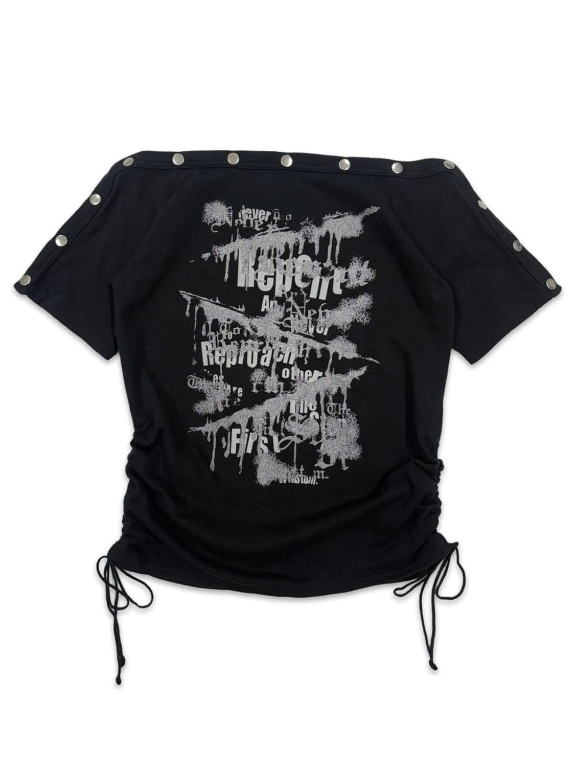 빈티지 Panama Soda 블랙 펑크 디테일 레이어드티 세트 상품이미지4