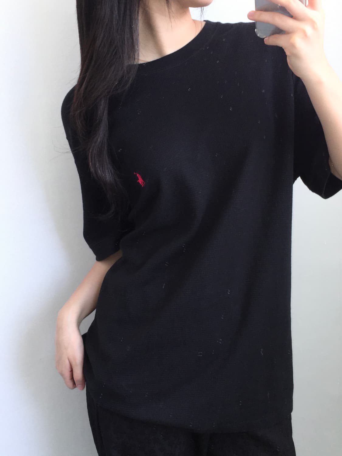 Polo 폴로 랄프로렌 블랙 와플 티셔츠 상품이미지1
