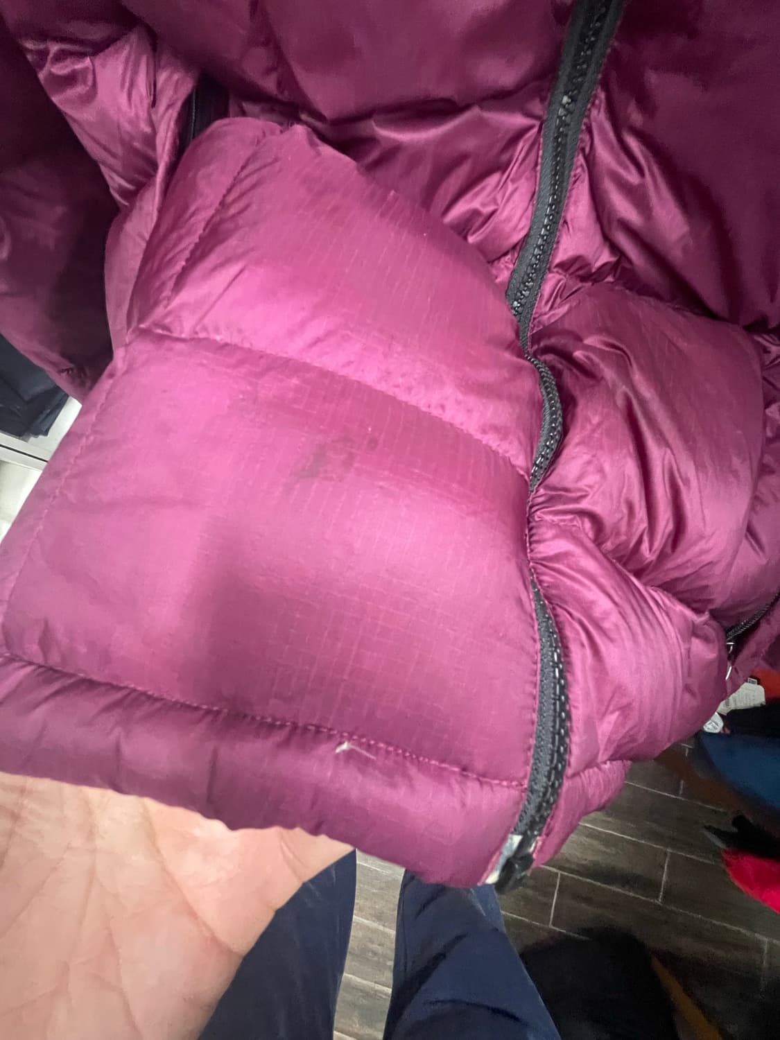 노스페이스 눕시 패딩 버건디 100 상품이미지2