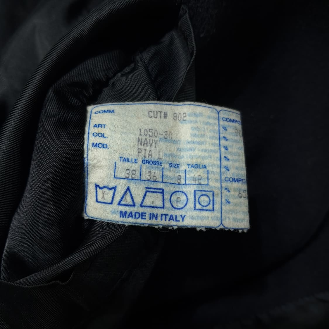 CL228 XL 버버리 00s 이태리판 램스울캐시미어 싱글 네이비 코트 상품이미지5