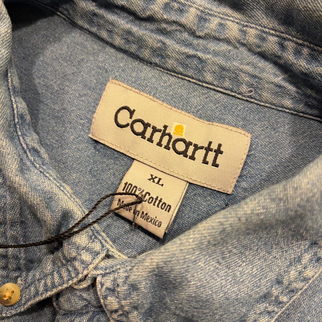 [XL] 칼하트 데님 반팔 셔츠 블루 D276 상품이미지4