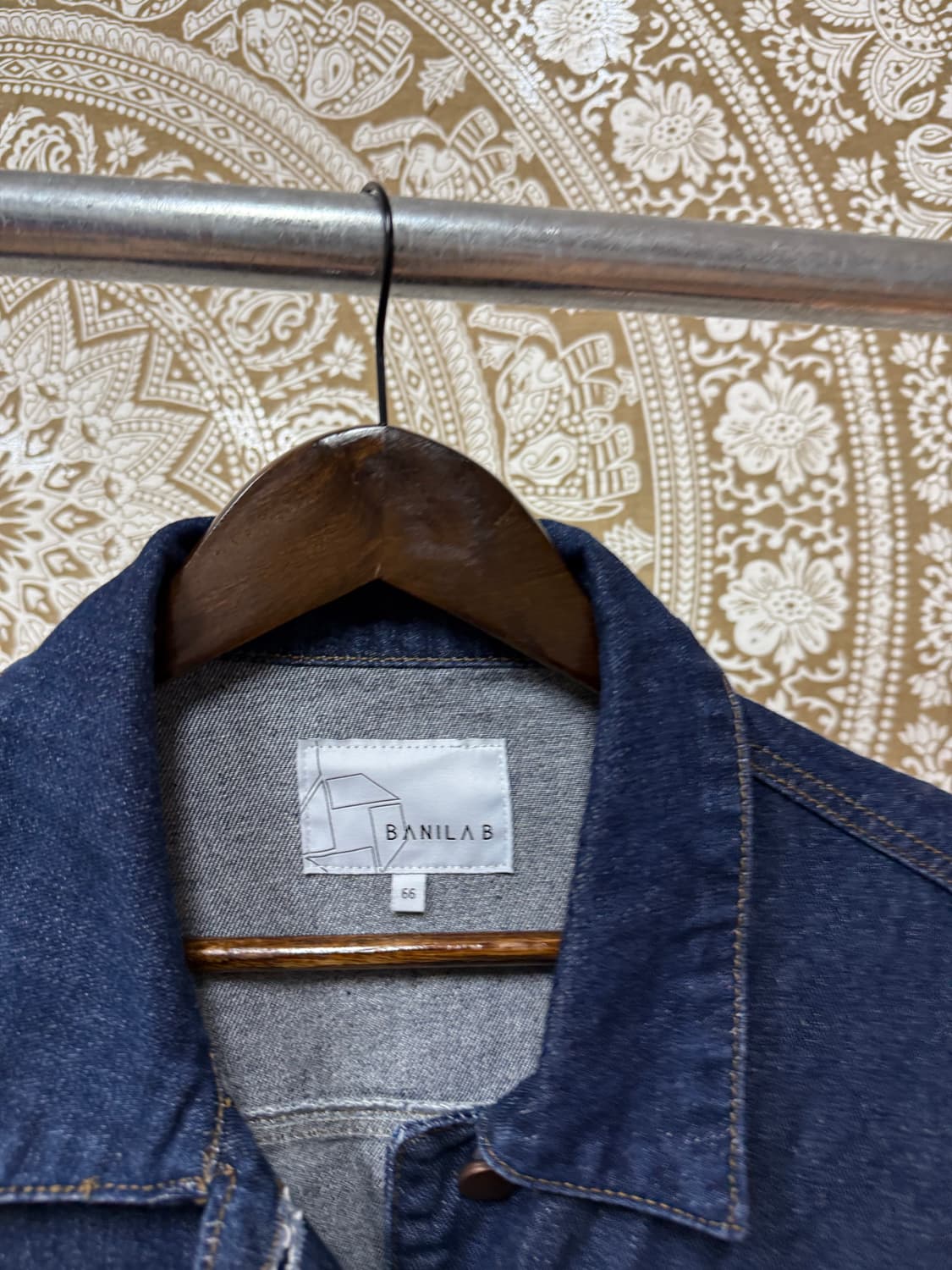 여성 빈티지 투포켓 체크 데님 트러커 청자켓  상품이미지4