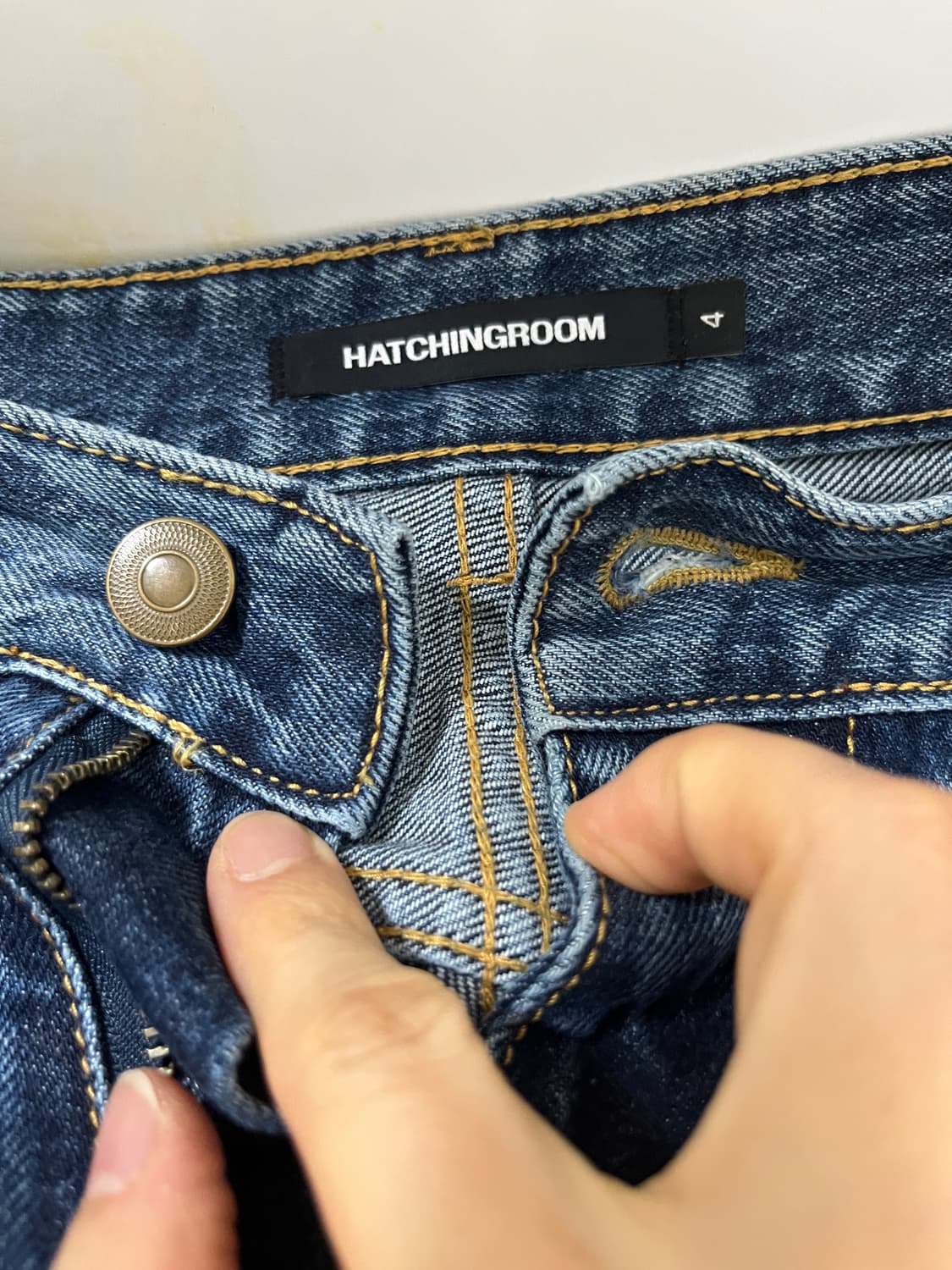 해칭룸 와이드 커브진 워시드블루 4 상품이미지3