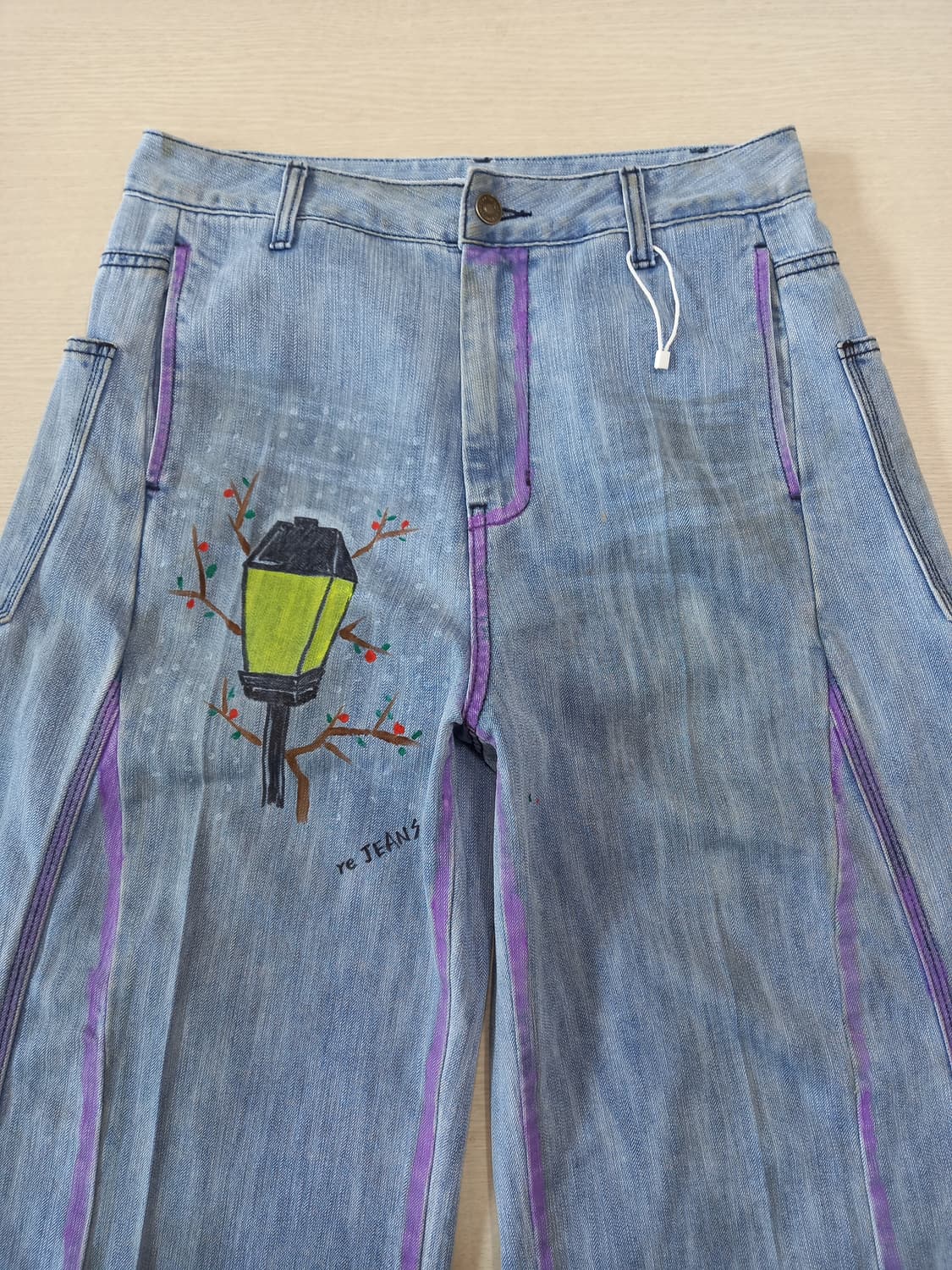 28-29 새상품 THEILMA  더티워싱 플레어데님 커스텀 28-919 상품이미지3