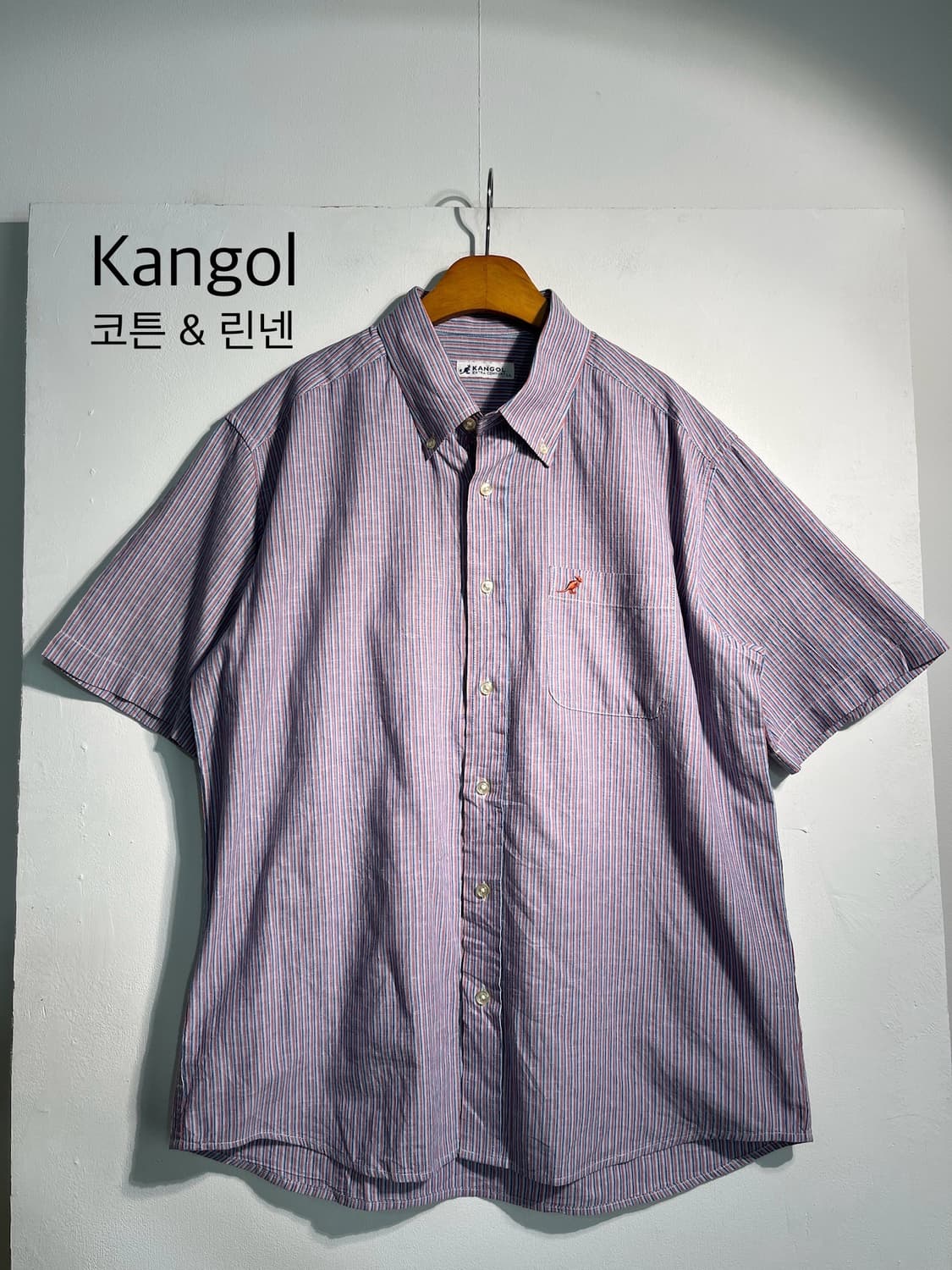 Kangol 캉골 코튼 린넨 셔츠 XL 상품이미지3