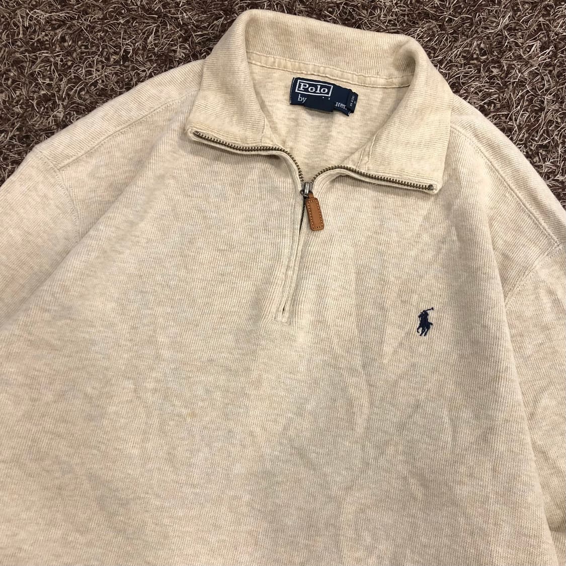 폴로 랄프로렌 오트밀 하프집업 코튼 니트  상품이미지3