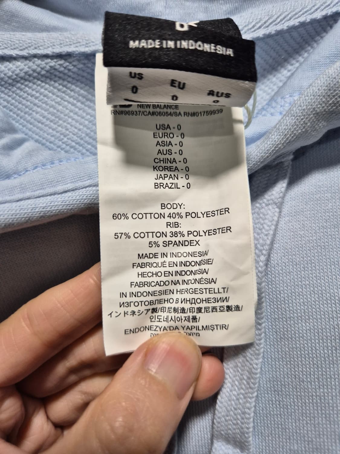 (세일)(새상품)뉴발란스 크롭 후드티 하늘색 상품이미지9