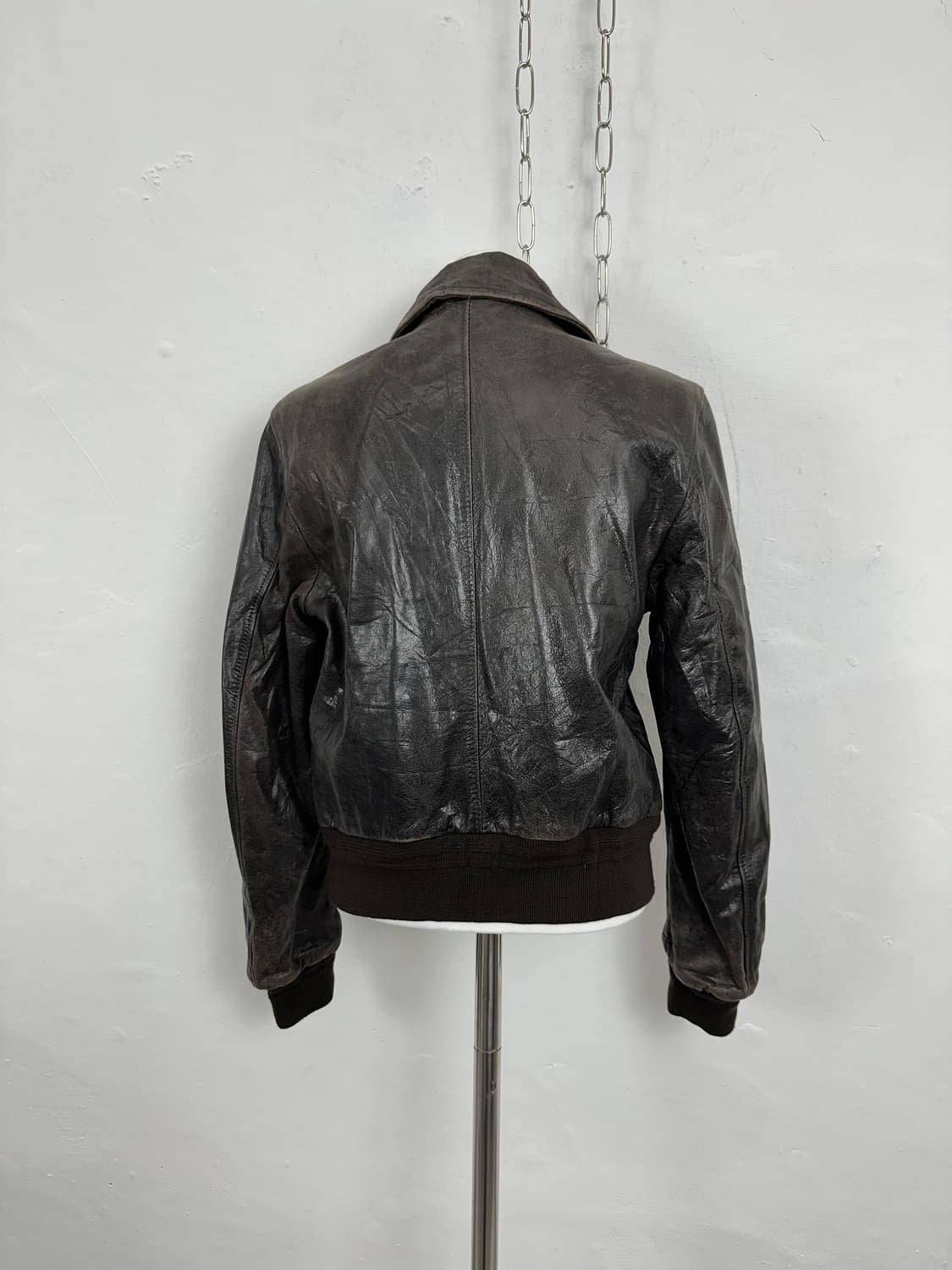Calfskin Leather Bomber Jacket 상품이미지3