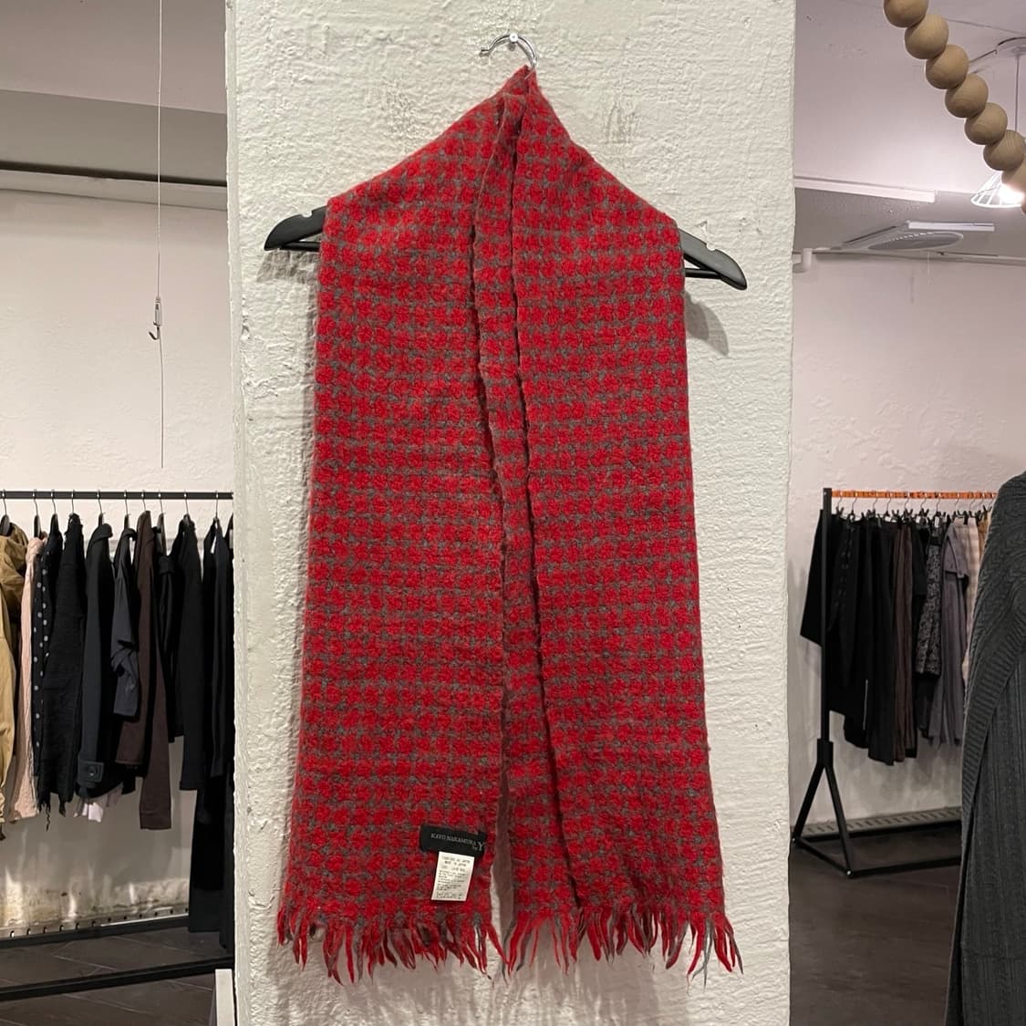 요지야마모토 머플러 레드 상품이미지1