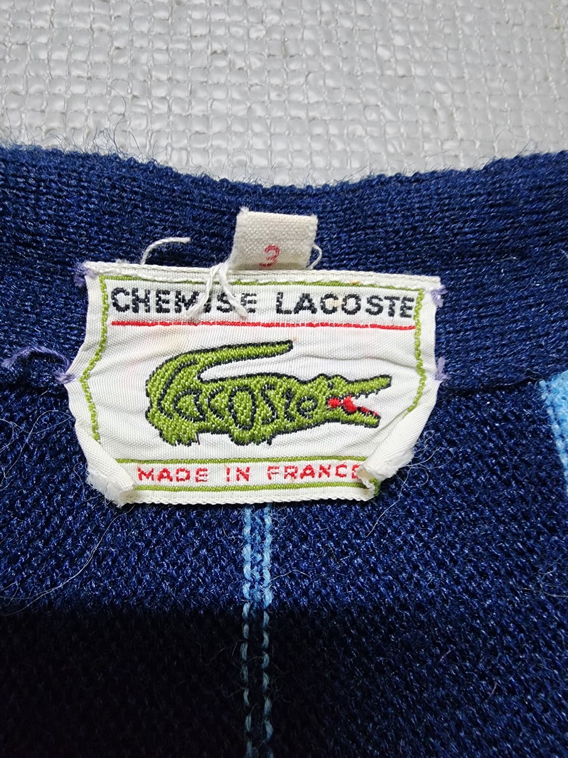 70s80s 프랑스 빈티지 라코스테 스트라이프 가디건 상품이미지5