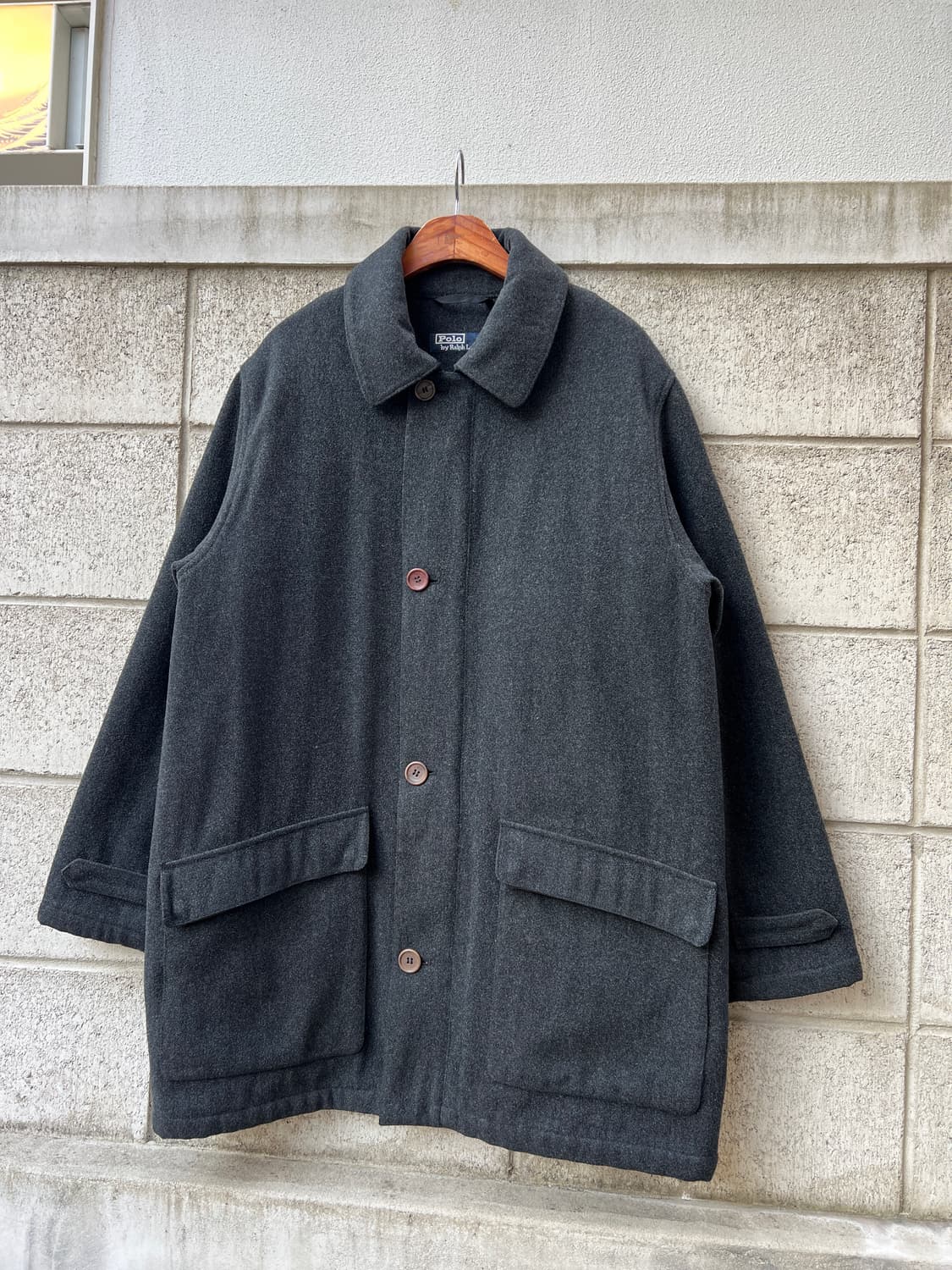 1990s POLO RALPH LAUREN PADDED 폴로 울코트 상품이미지1