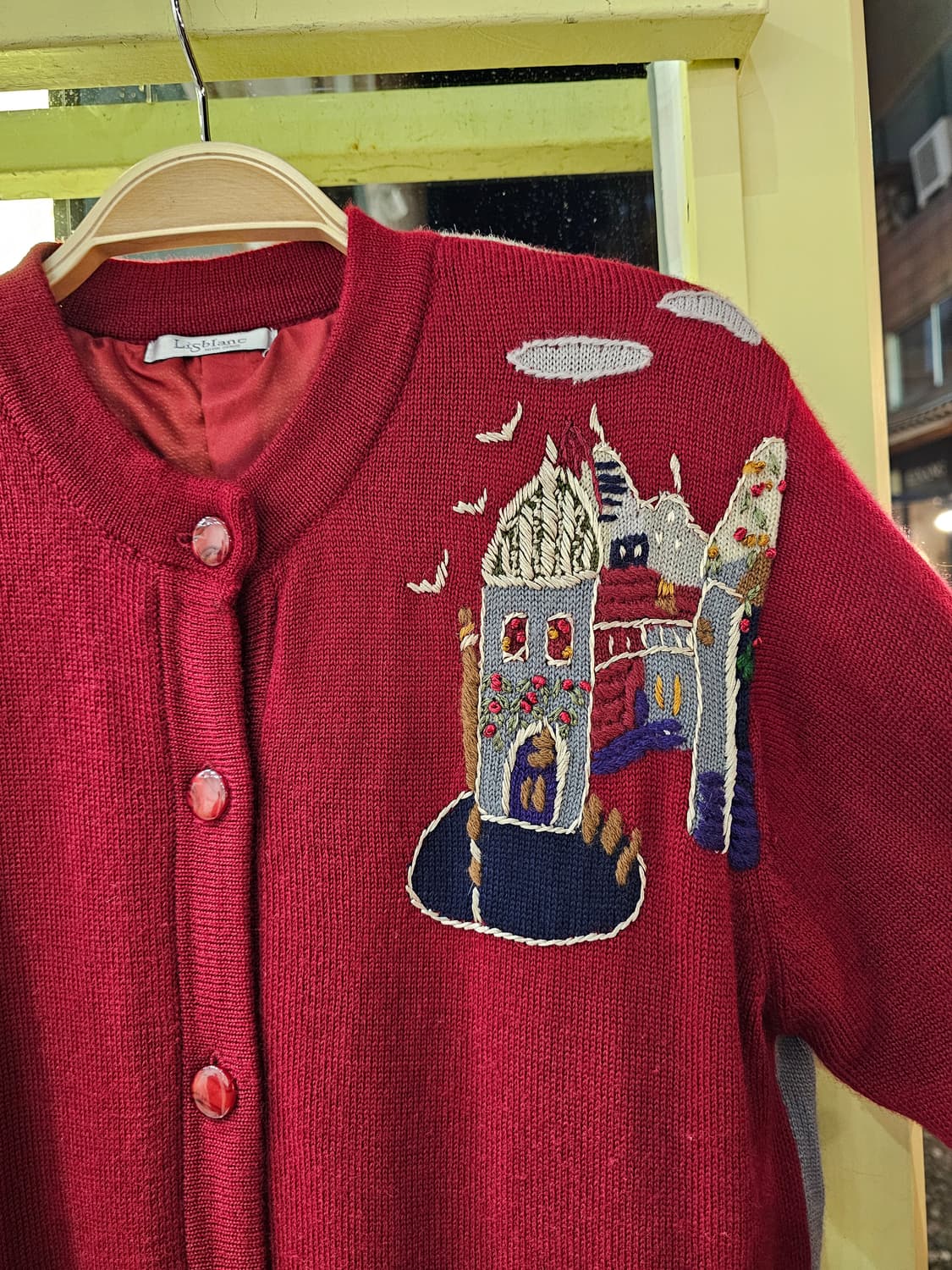 Lisblanc 자수 울 가디건 상품이미지5