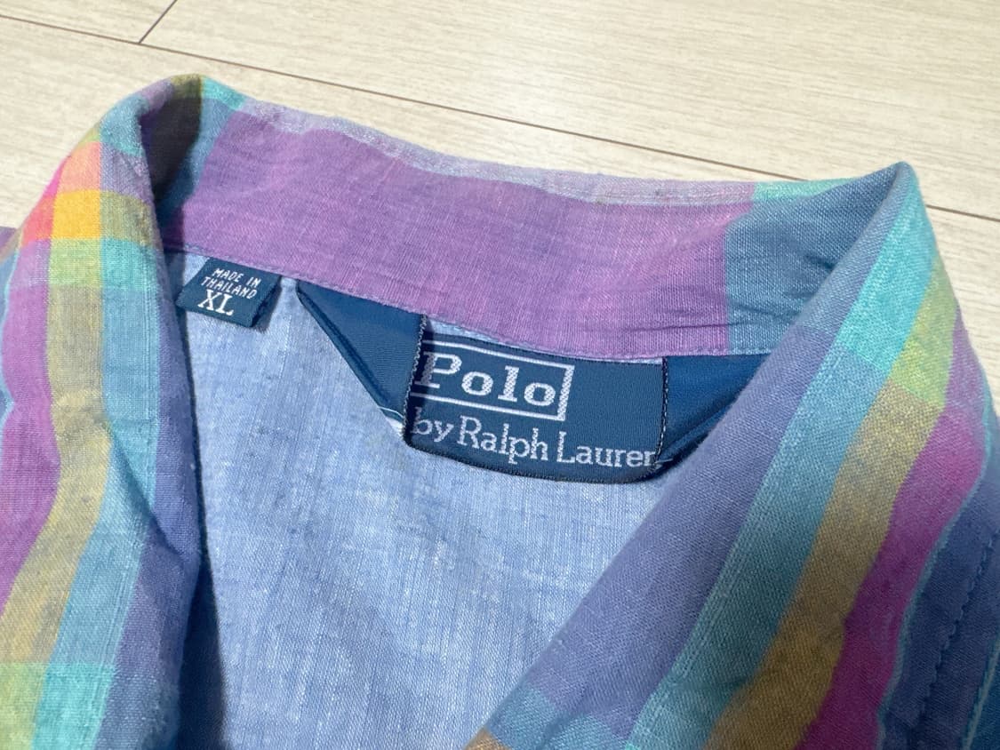 90s 폴로 랄프로렌 체크 블루종(XL) 상품이미지3