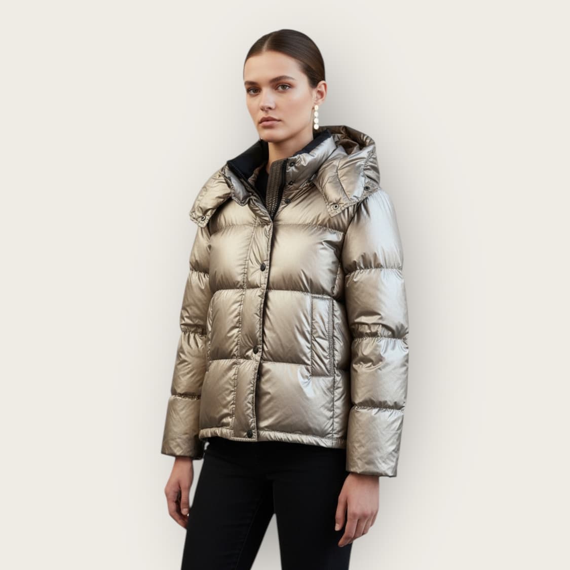 42/ 막스마라 유광 푸퍼 후디드 다운패딩 상품이미지1