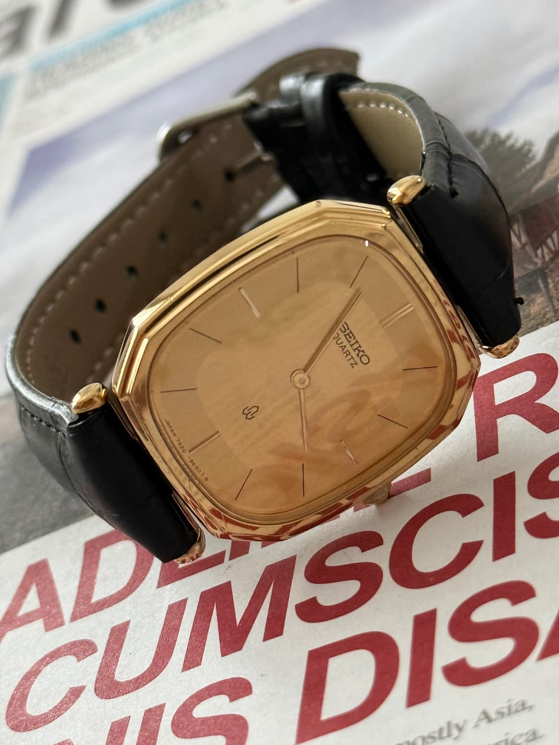 Seiko 세이코 쿼츠 스퀘어 골드 1980-1990 상품이미지4