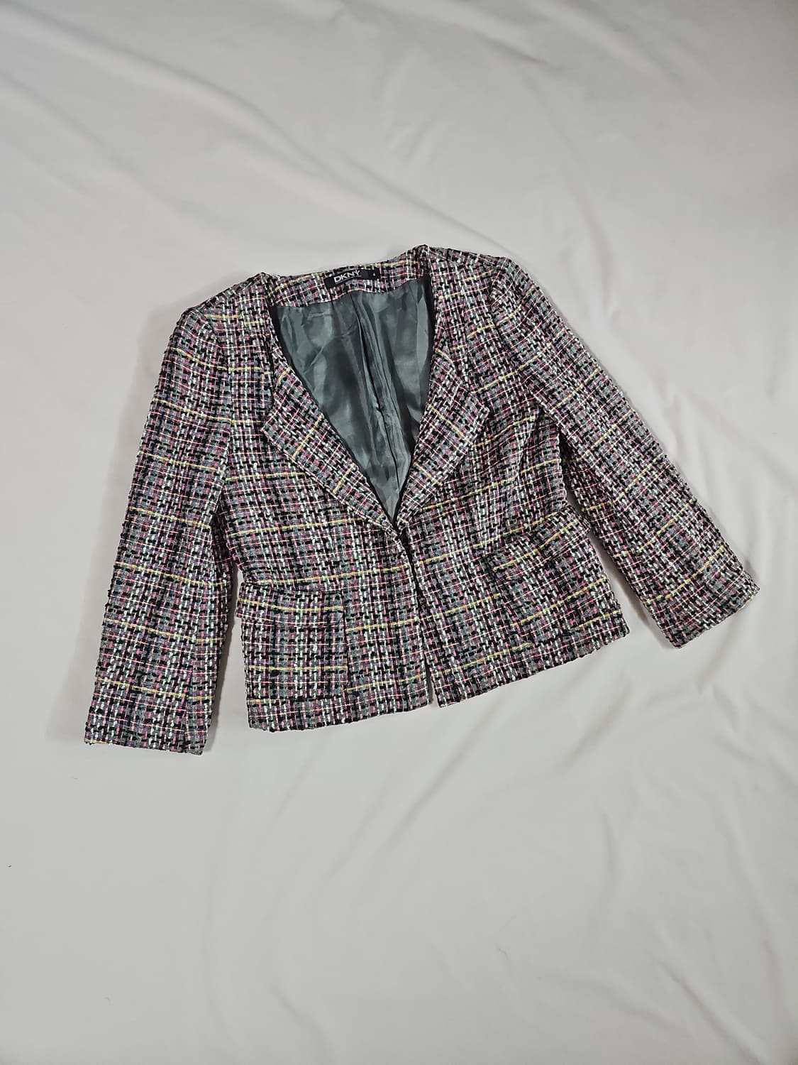 [4] (japan) DKNY 빈티지 7부 소매 트위드 자켓 상품이미지1