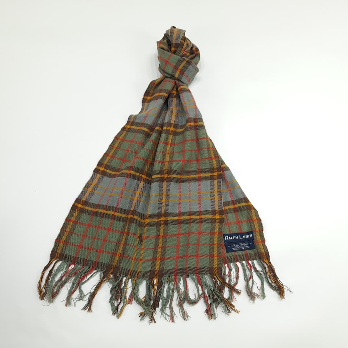 MX107 폴로 랄프로렌 클래식 하이랜드체크 프랑스코튼 스카프 숄 머플러 상품이미지3