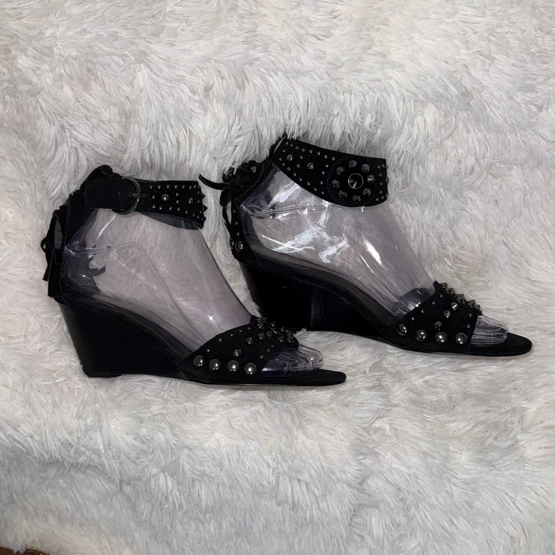 230 Ash 아쉬 스터드 블랙 스웨이드 웨지 샌들 상품이미지3