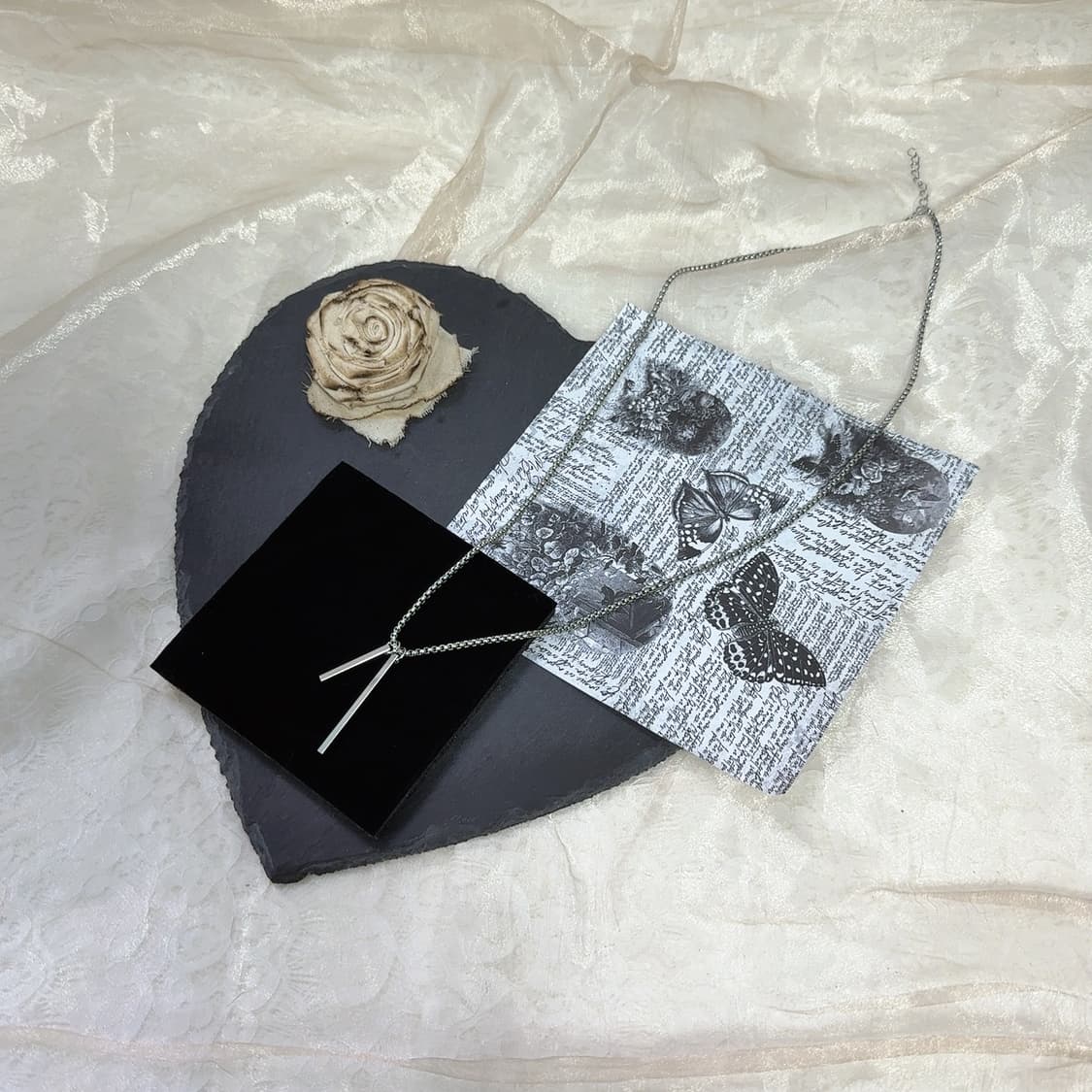 빈티지 박스체인 메탈 목걸이 상품이미지2