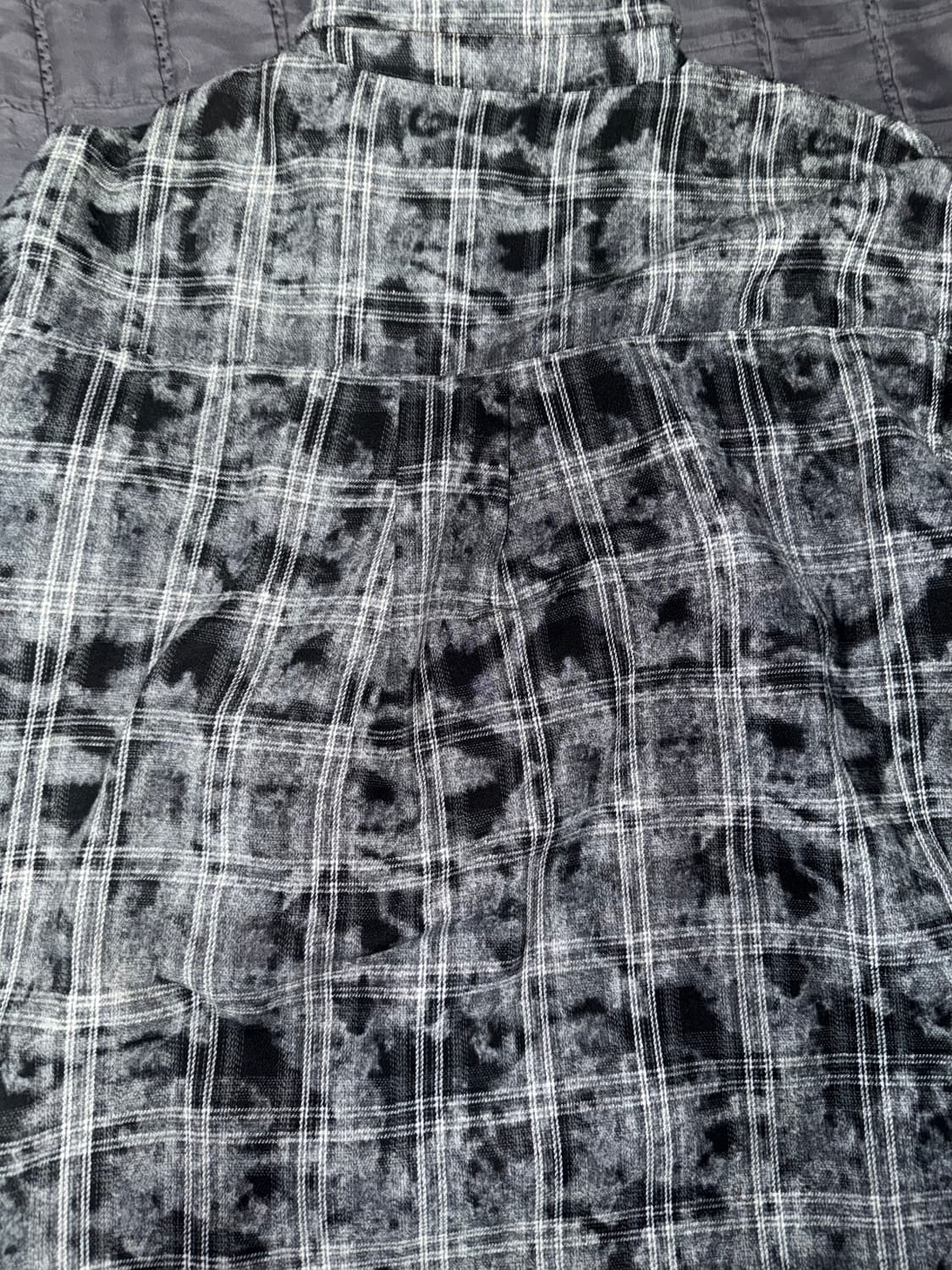 Double layered waffle check shirt Black 상품이미지3