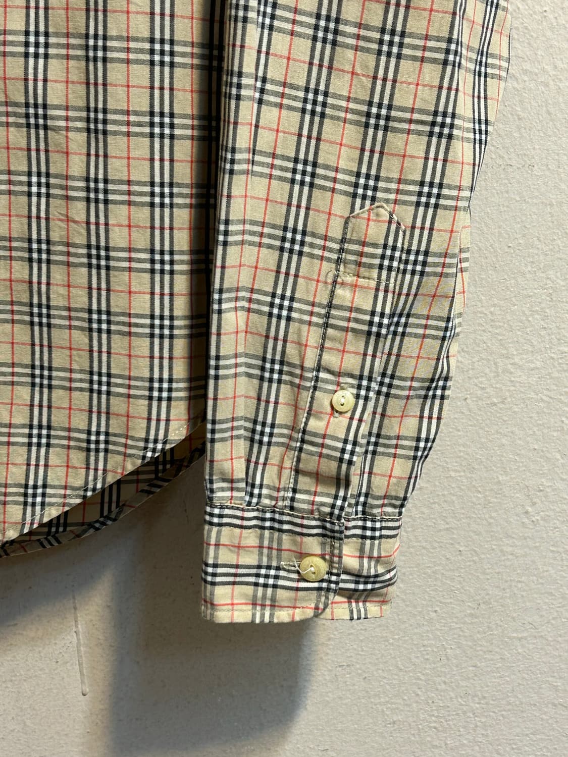 버버리 포켓 체크 코튼 셔츠 상품이미지4