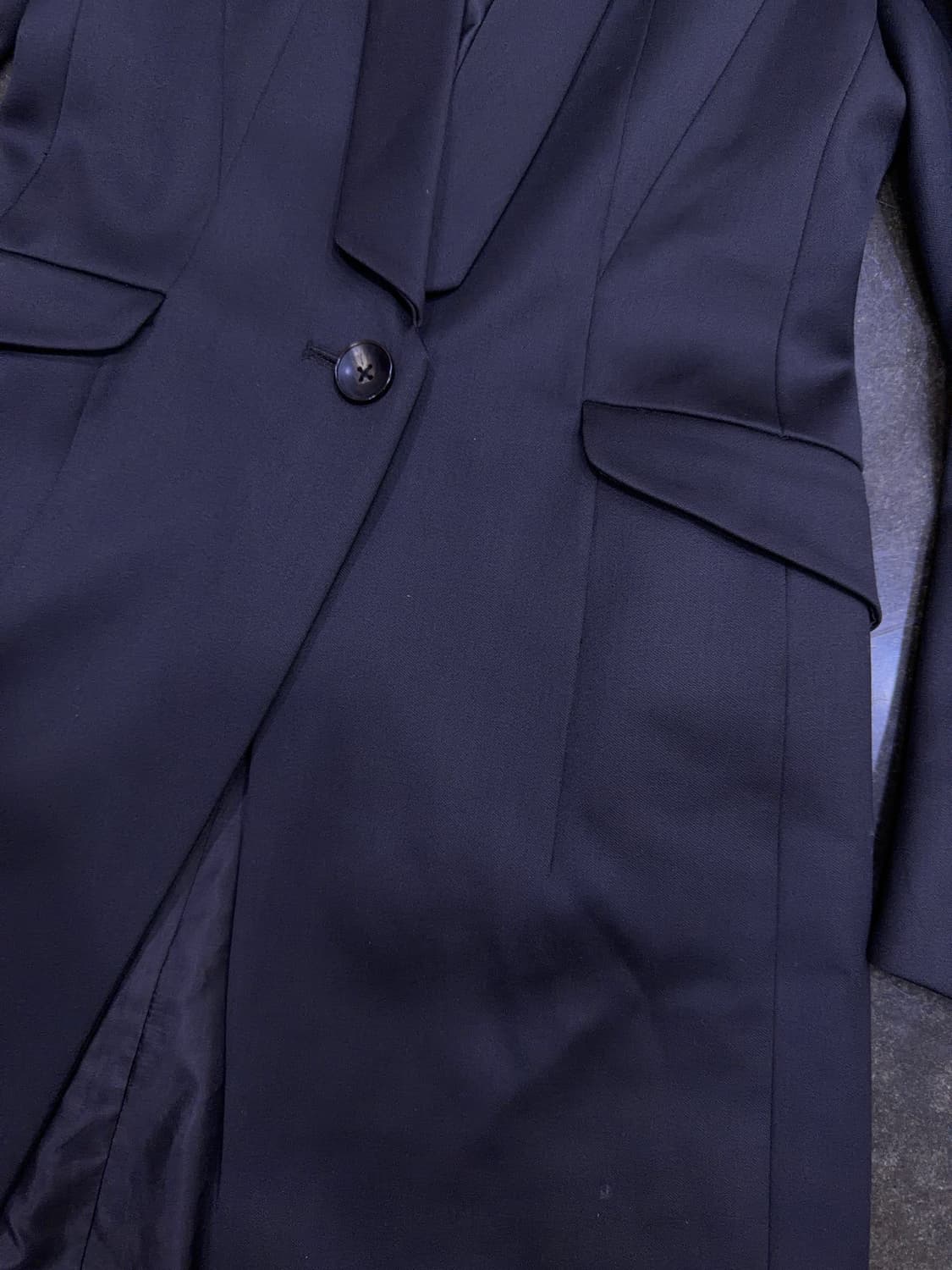 타임 이태리 울 싱글 슬림 절개 원버튼 롱코트 84 상품이미지5