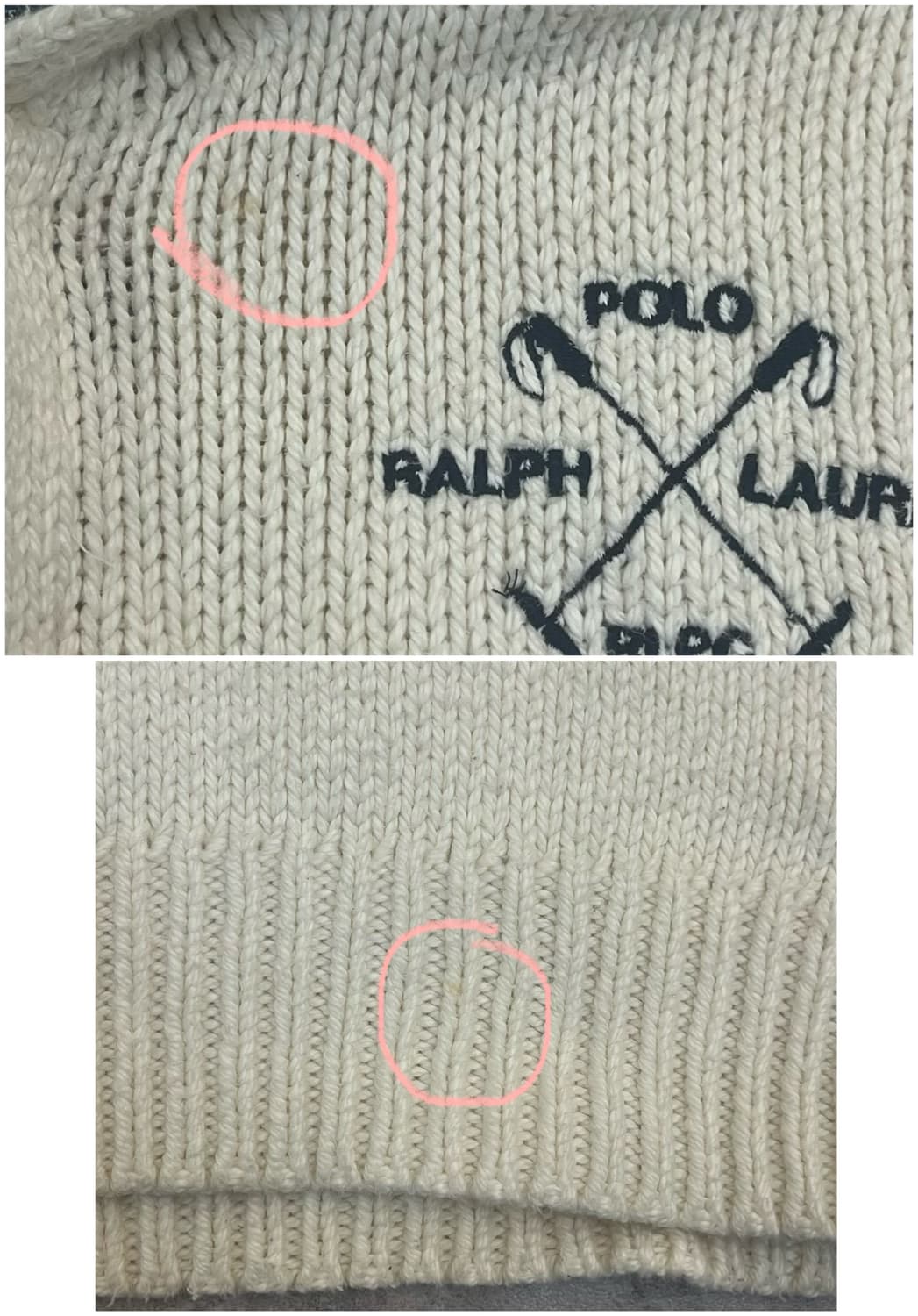 폴로 랄프로렌 헤비 코튼 후드 니트 스웨터 아이보리 M #csz3428 상품이미지6