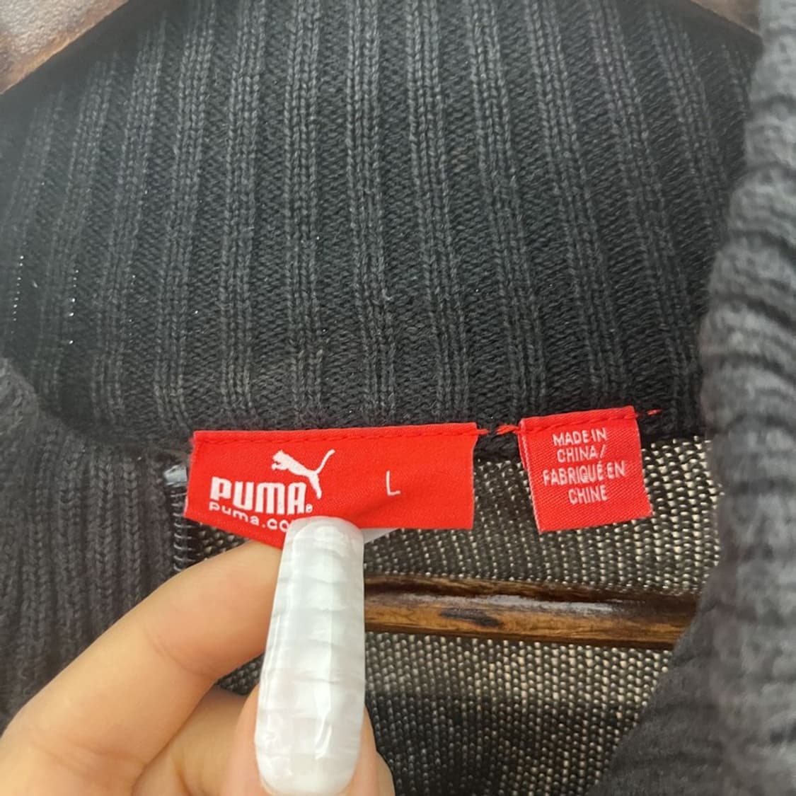 푸마 올드스쿨 레트로 00's 배색 집업 니트 가디건 C10677 상품이미지5