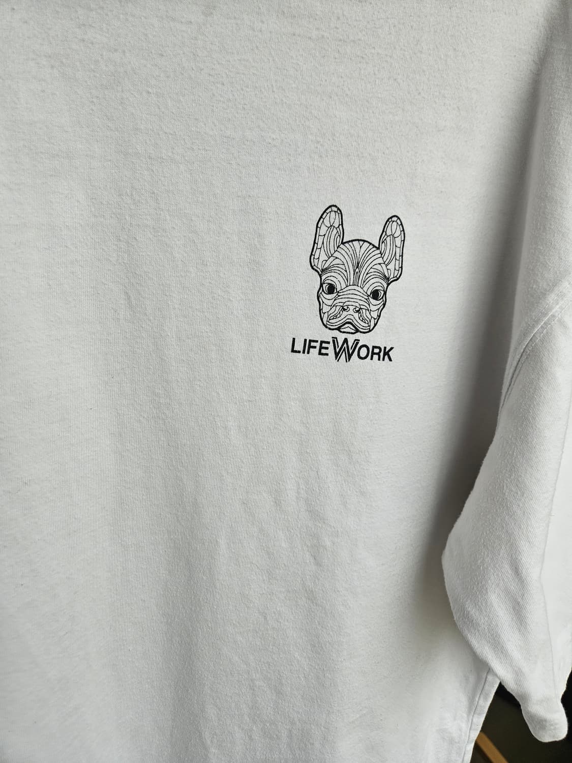 라이프워크 강아지 로고 반팔 티셔츠 흰색, 검은색 L 상품이미지8