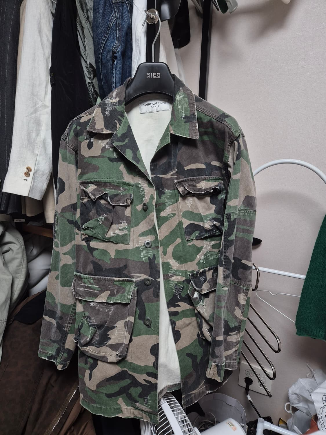 생로랑 빈티지 카모 야상 자켓 95사이즈 상품이미지1