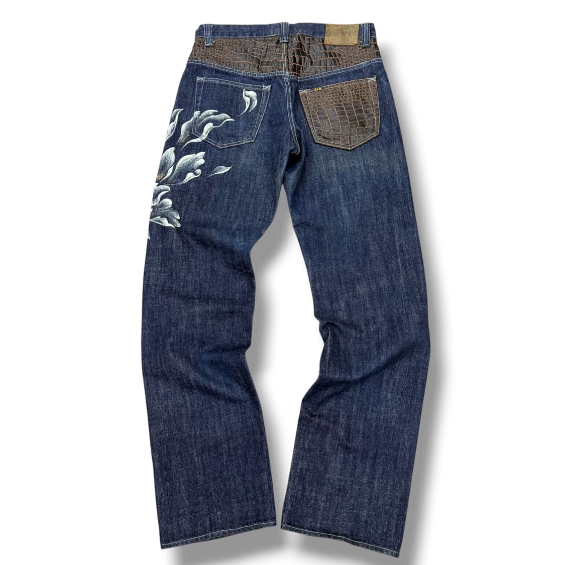 JPN zen 유화 파이톤 스트레이트 데님팬츠  상품이미지2