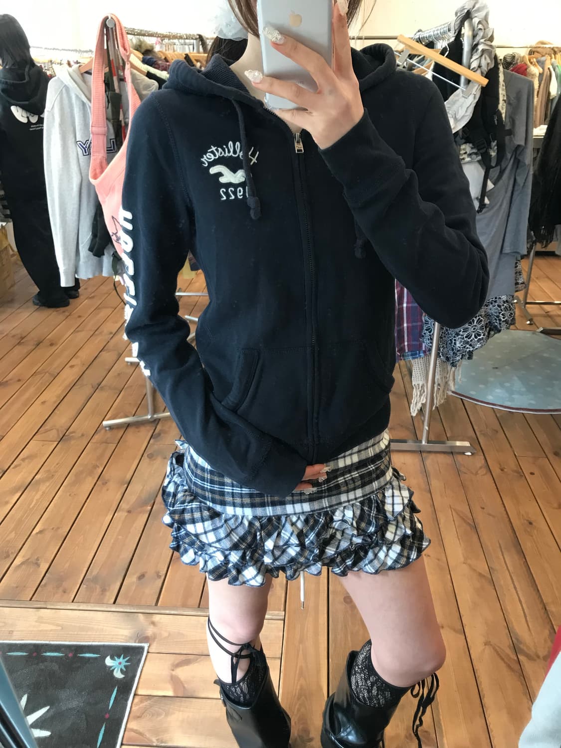 홀리스터 레터링 후드집업 상품이미지3