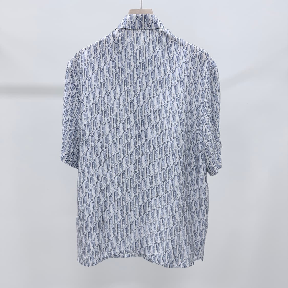 [S+급/38] 디올 오블리크 자카드 실크 반팔 셔츠 블루 상품이미지4