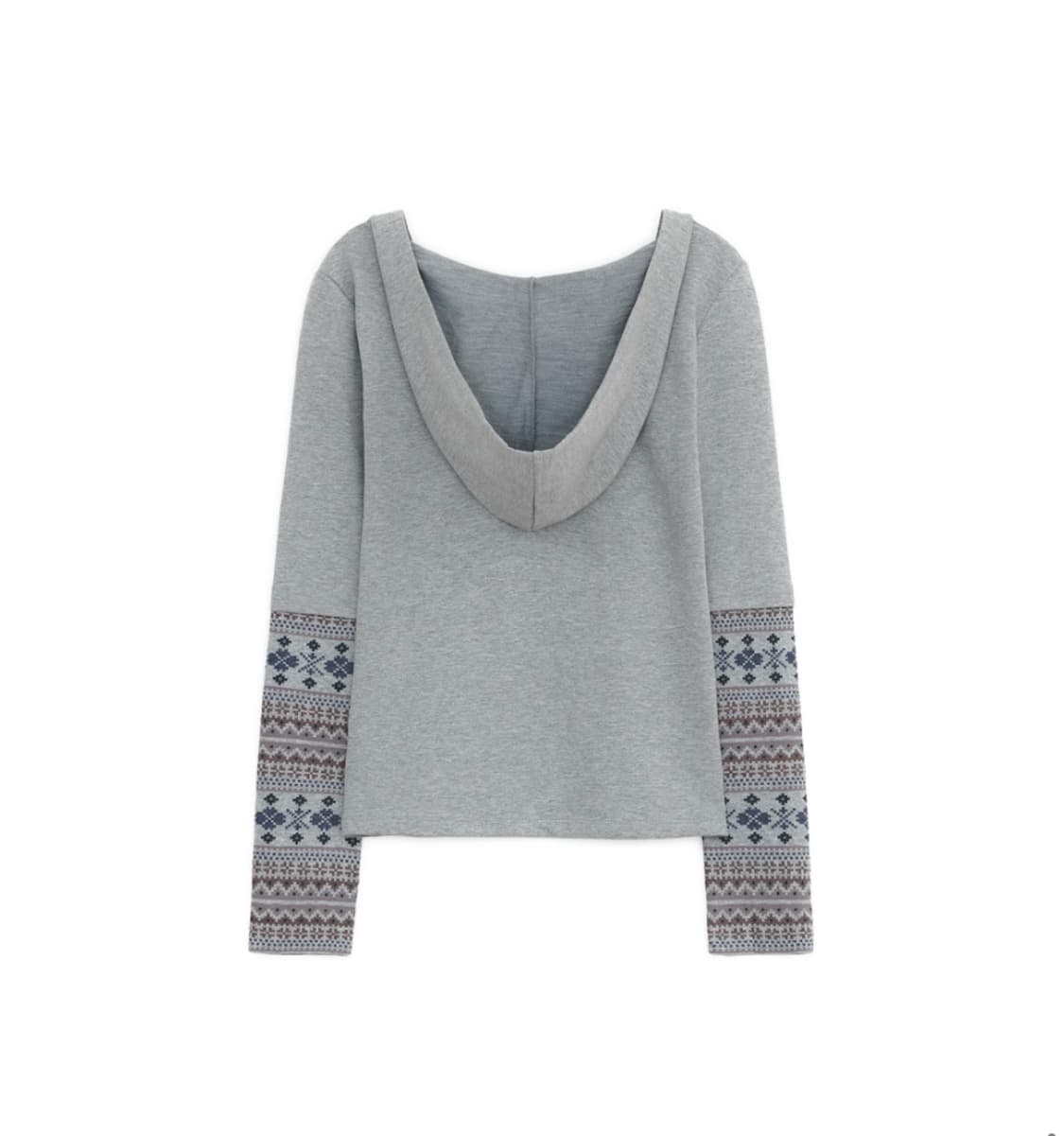 허그유어스킨) Knitted Panel Sleeve Hoodie GR F 상품이미지5