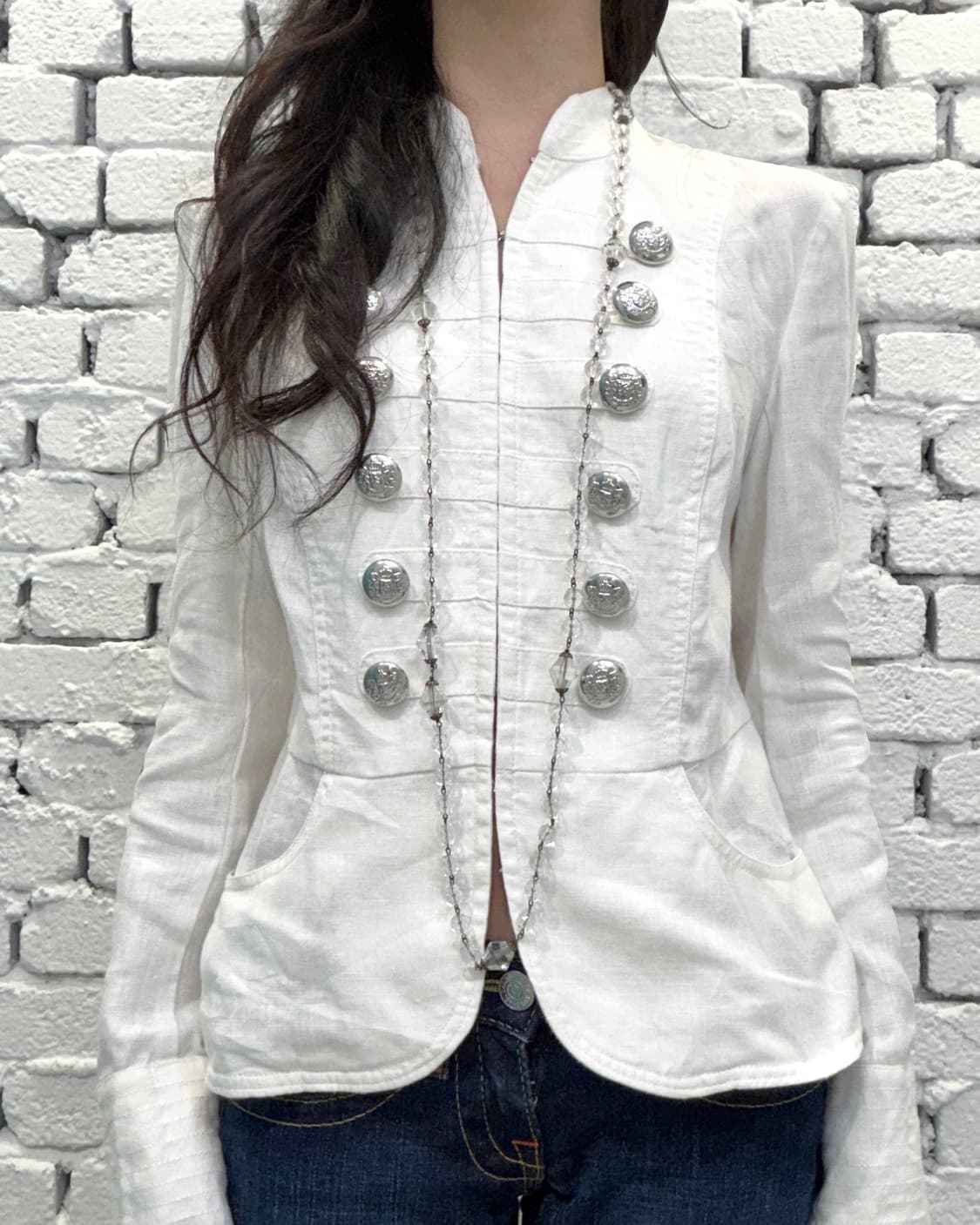White Napoleon shirt jacket 상품이미지3