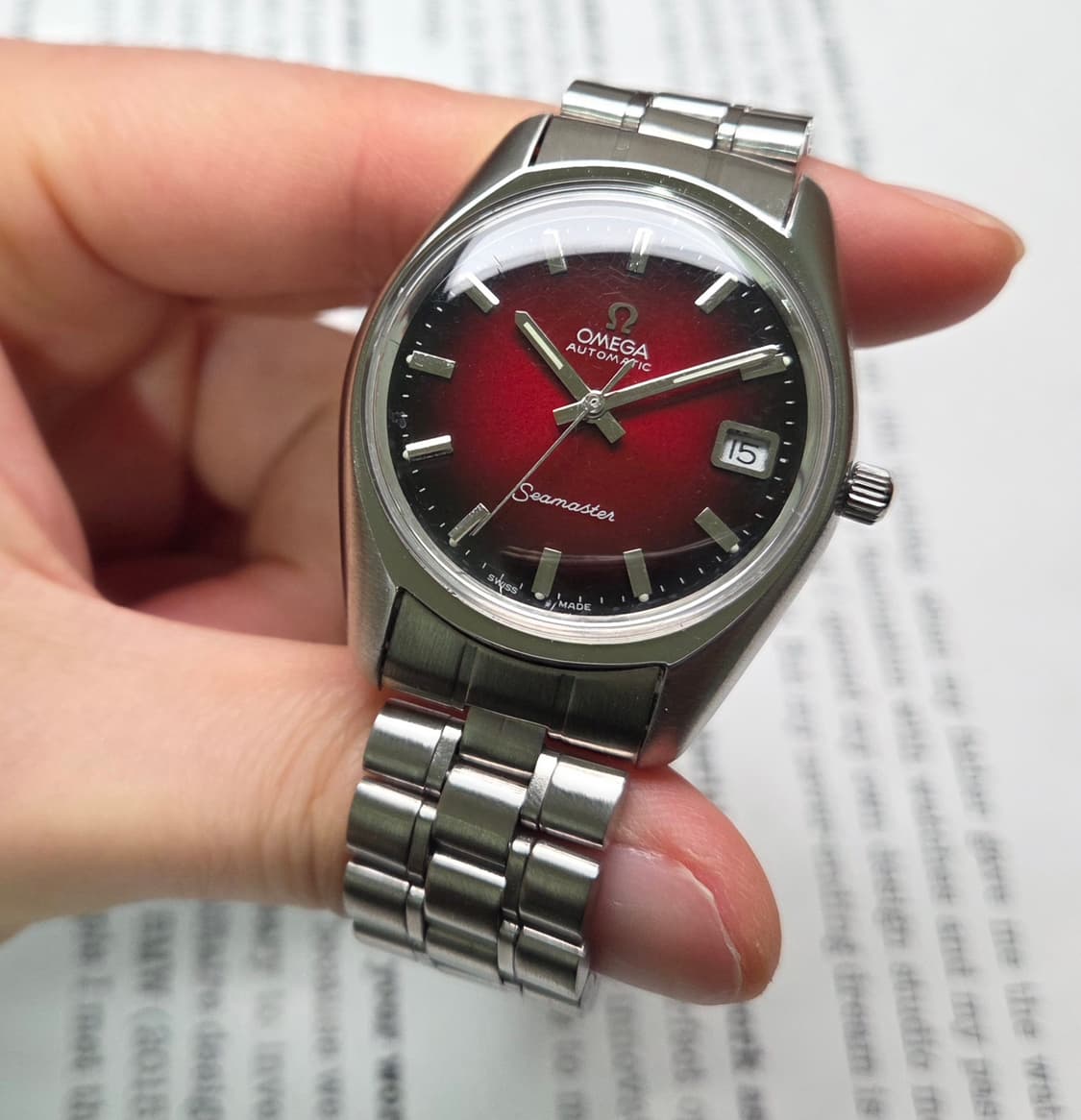 레어] 빈티지 오메가 씨마스터 투톤레드(붉은말의해) 브레이슬릿 ver.
 상품이미지4