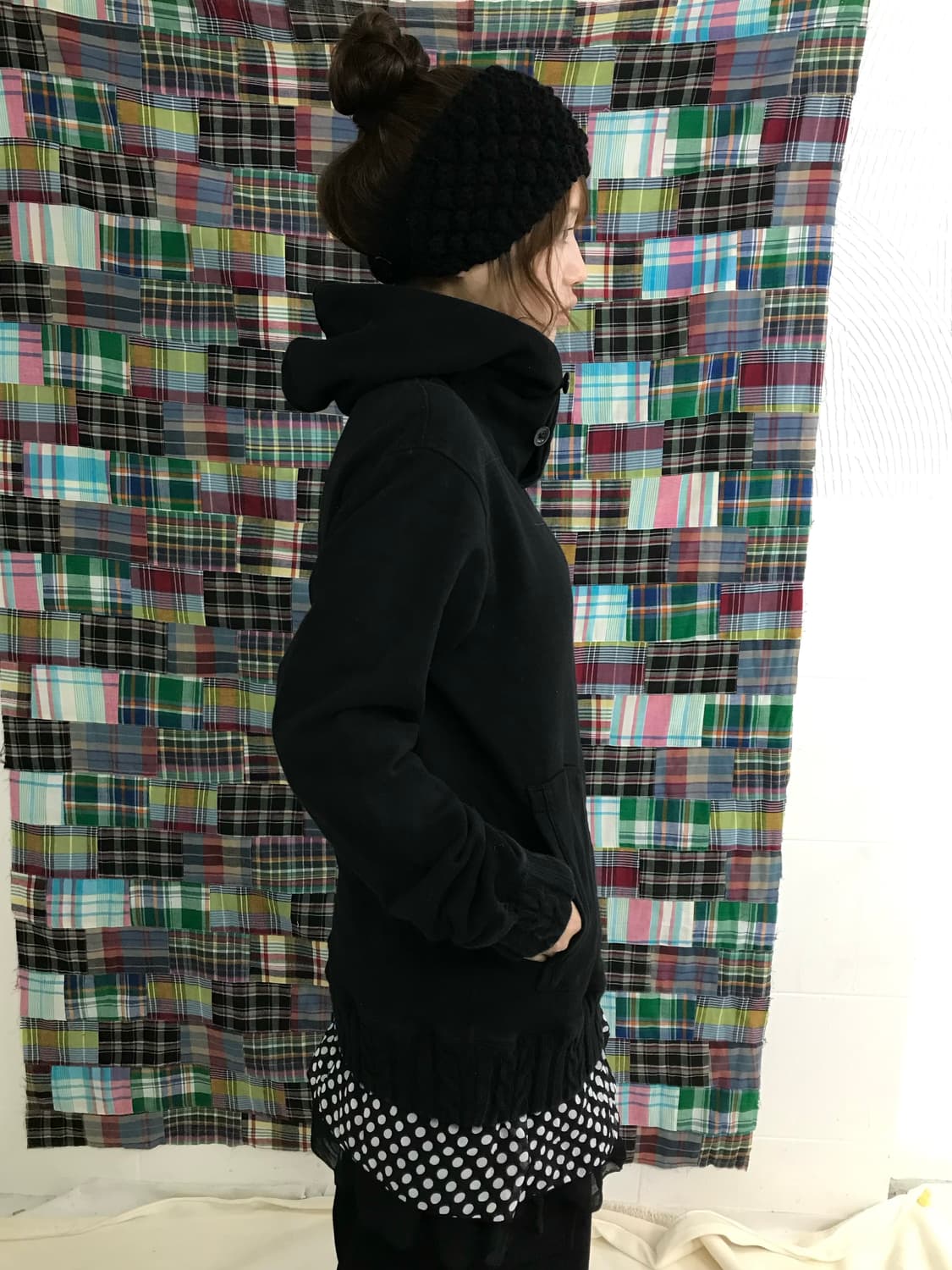 데일리 블랙 떡볶이코트 하이넥 러힙 코디세트 상품이미지3