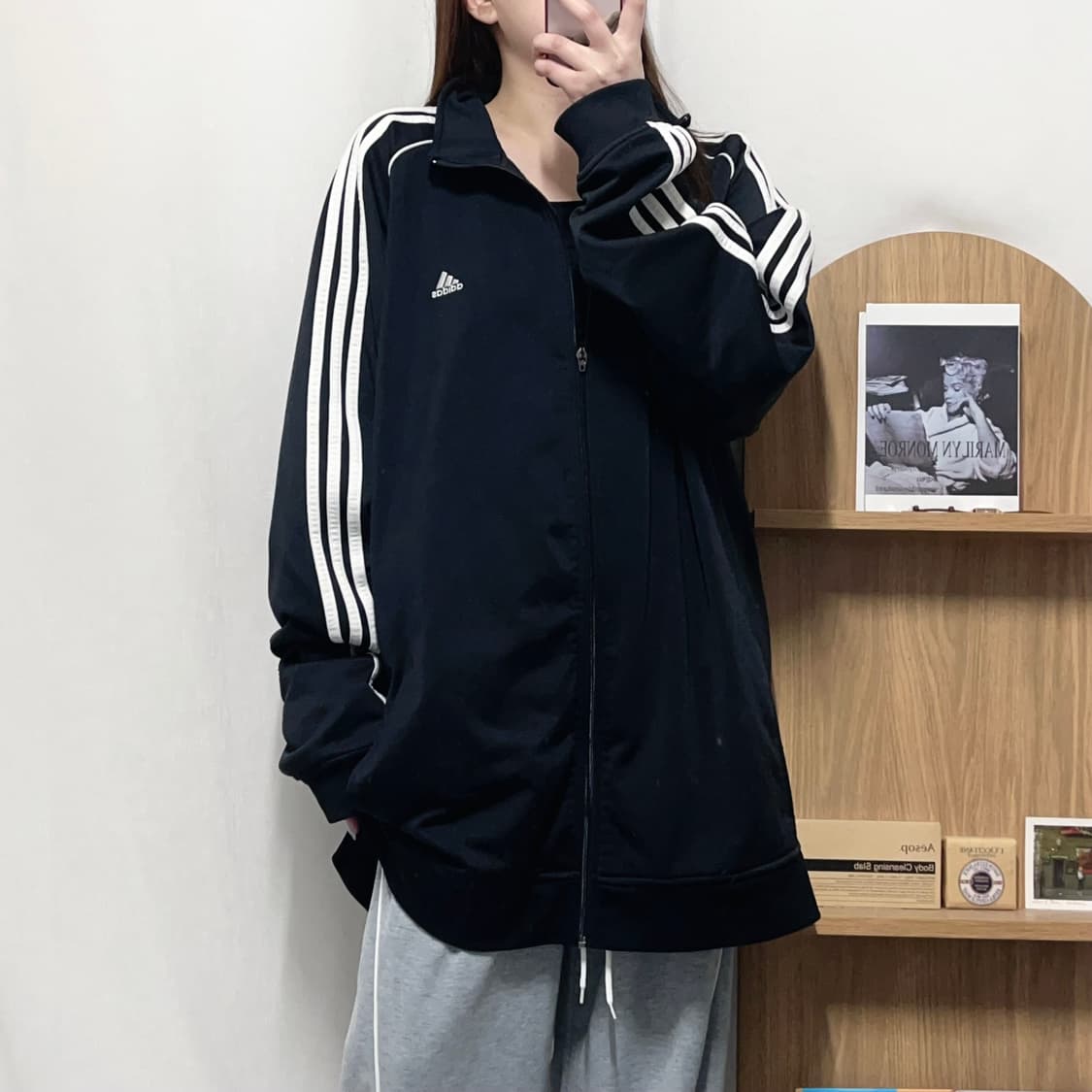 [정품] 아디다스 블랙 오버핏 삼선 져지 [ 2XL ] 상품이미지1