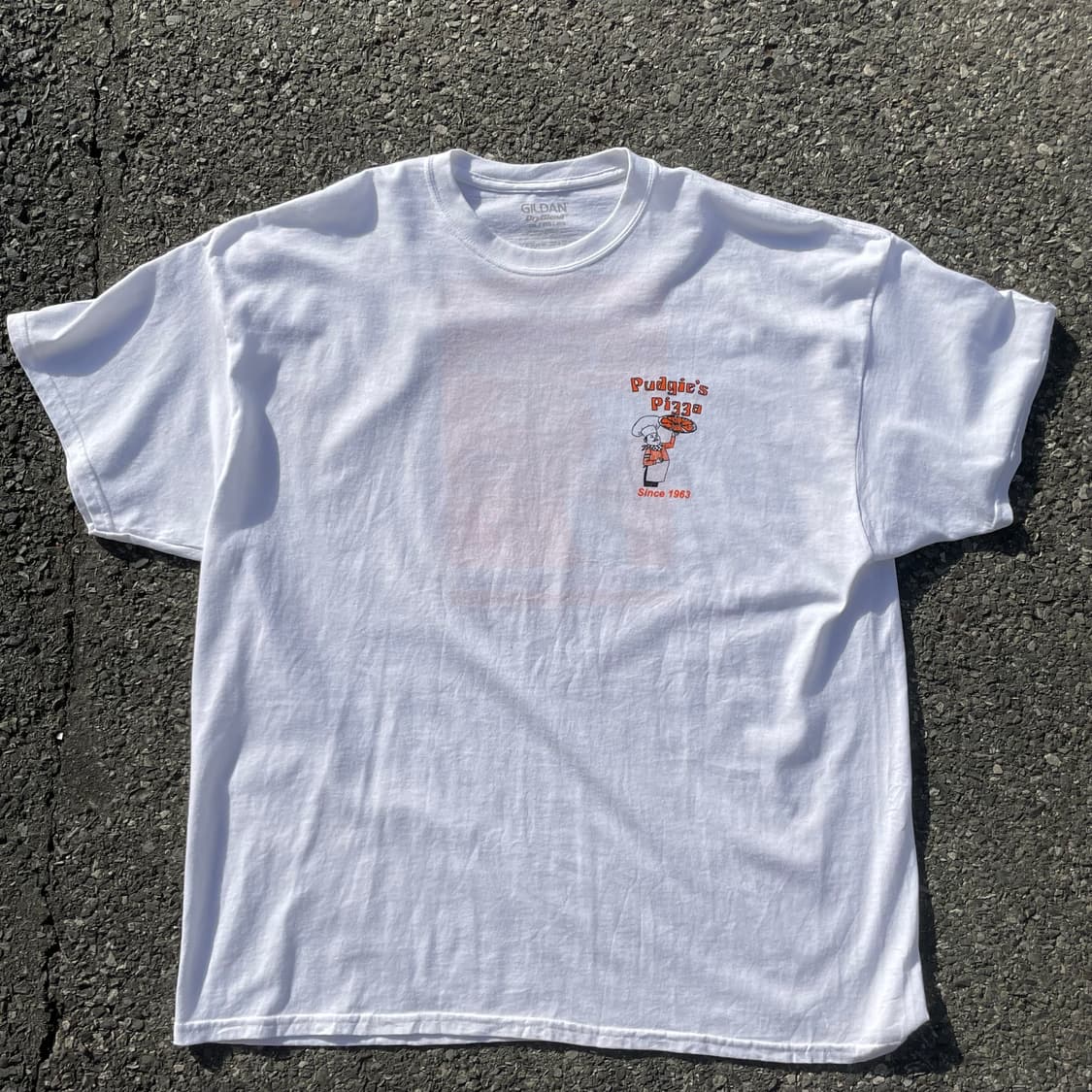 길단 화이트 빈티지 미국 프린팅 흰 반팔 티셔츠 상품이미지2