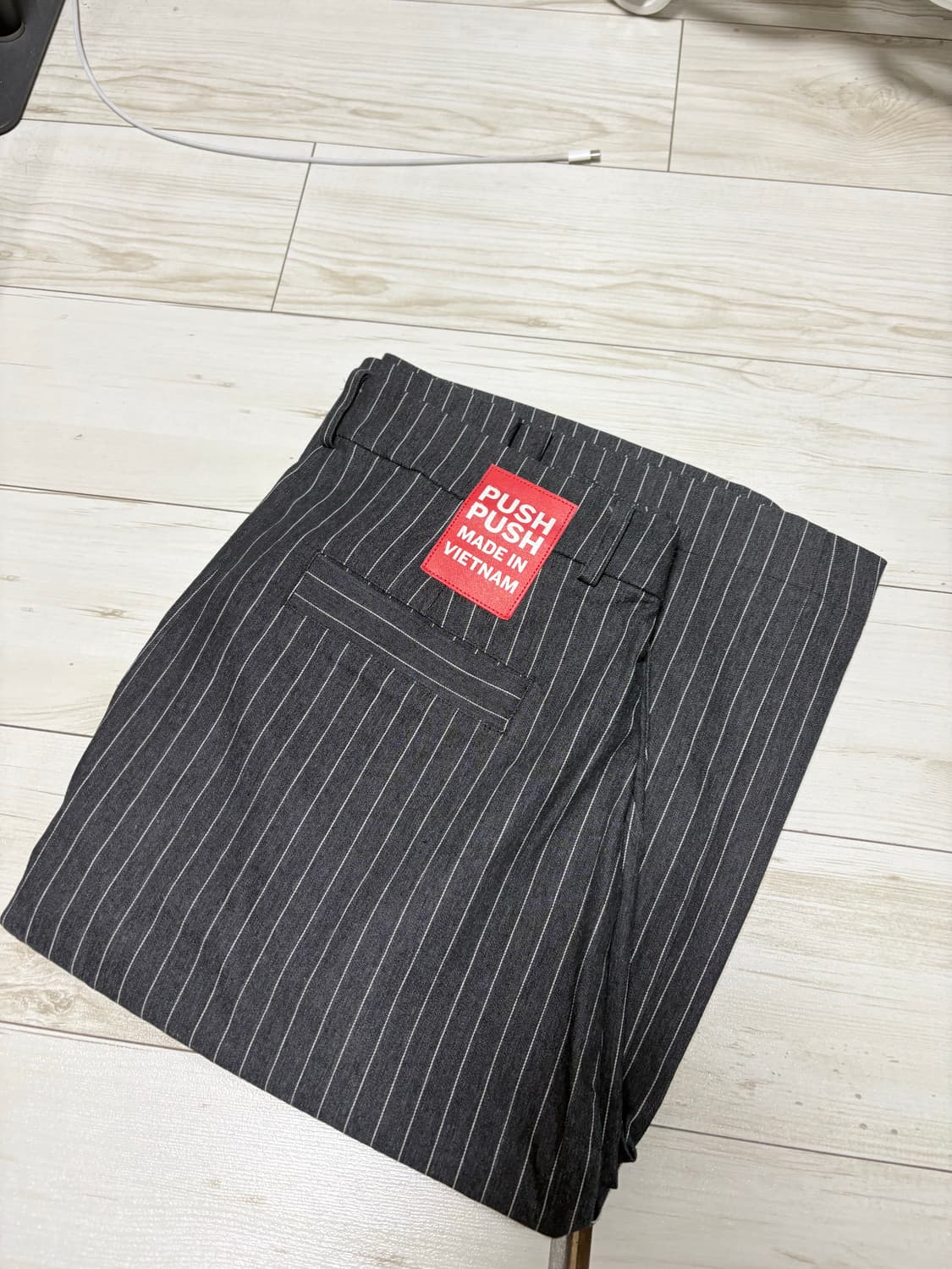 푸쉬푸쉬 pushpush 스트라이프 쇼츠 블랙 XL 상품이미지5