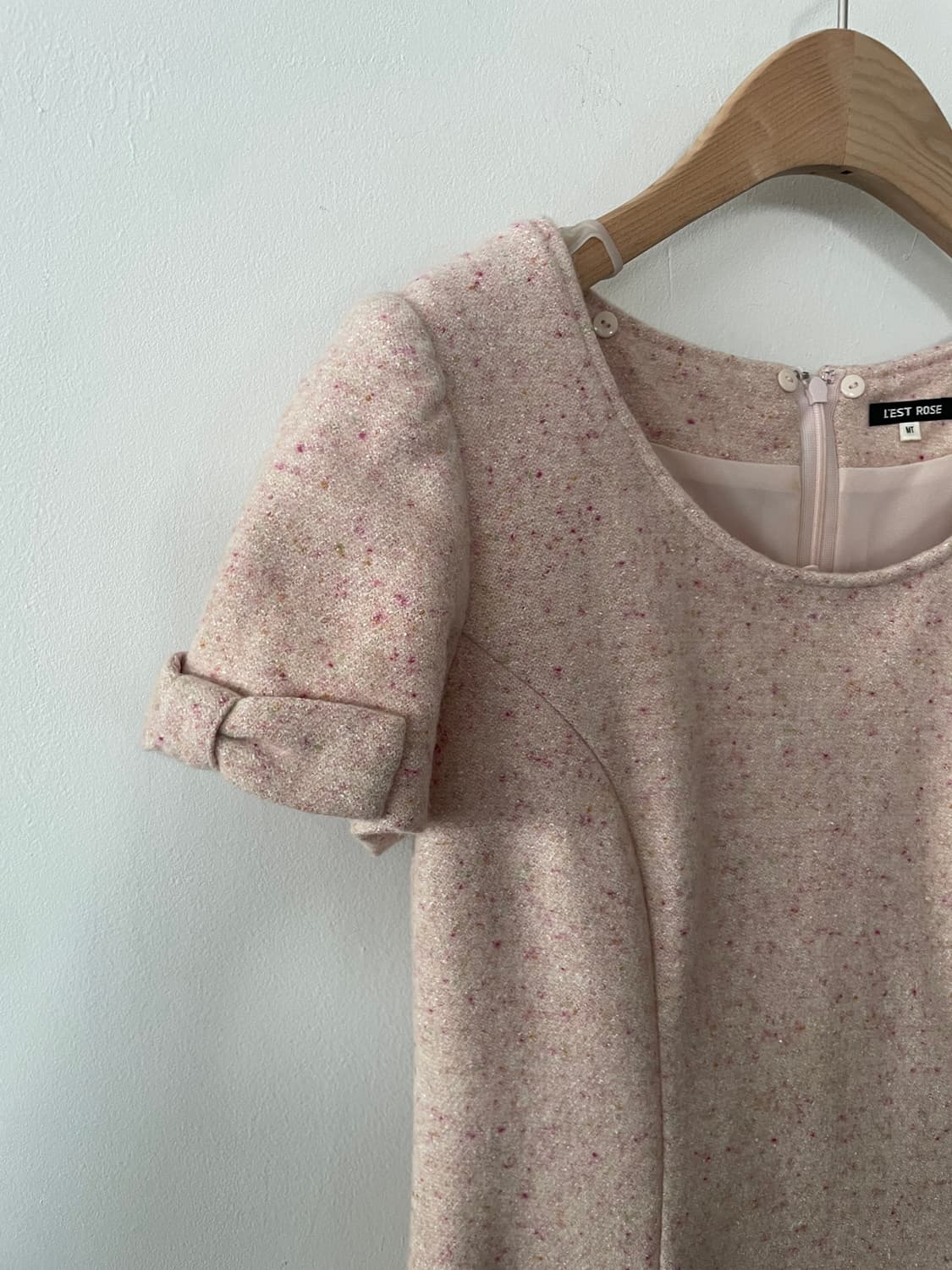 vintage ribbon rabbit fur midi dress 상품이미지6