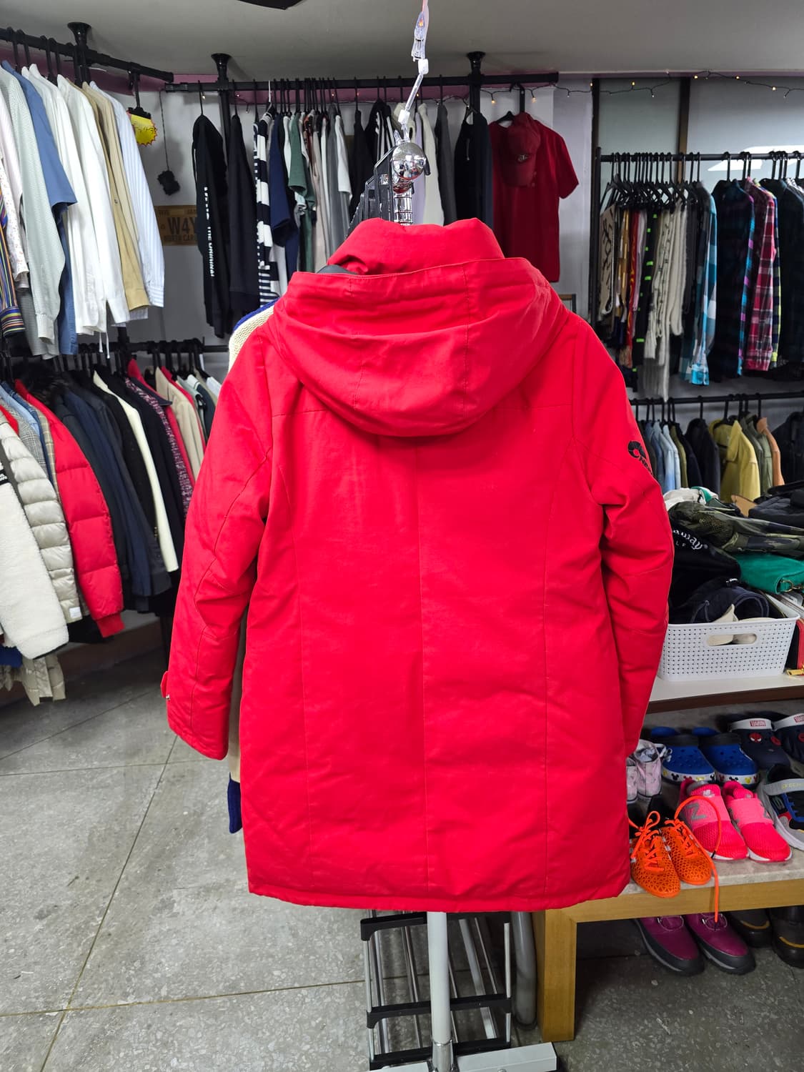 네파 빨간색 여성 후드 롱패딩 (1337) 상품이미지2