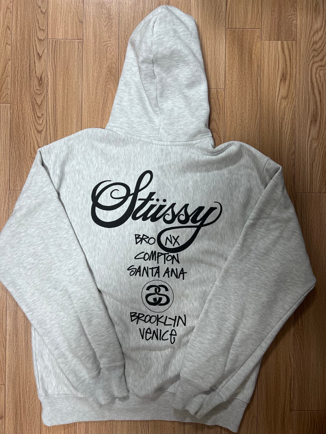 스투시 월드투어 후드 애쉬 헤더 2023 상품이미지2