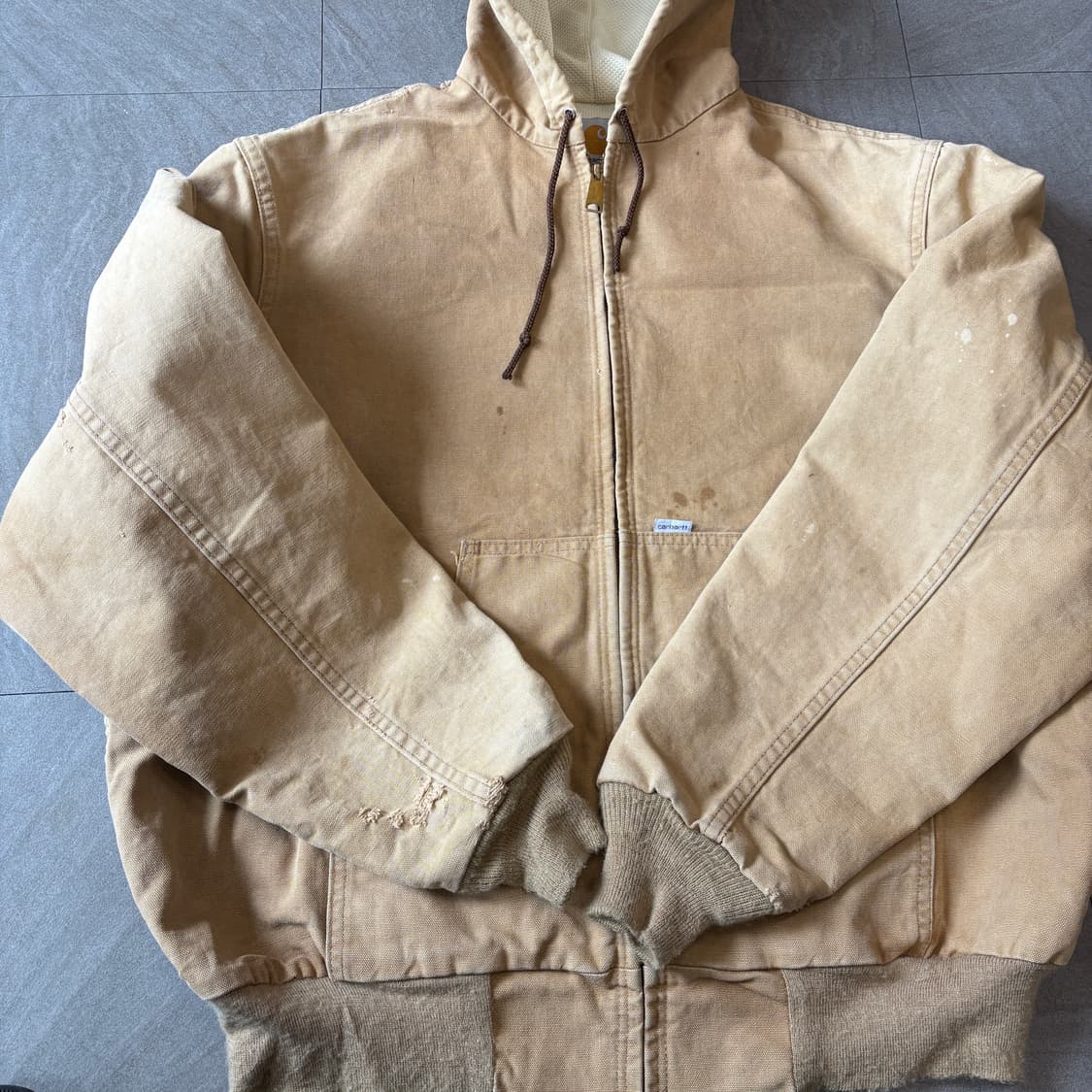 90년대 미국 생산 칼하트 jr106 베이지 액티브 자켓 상품이미지8