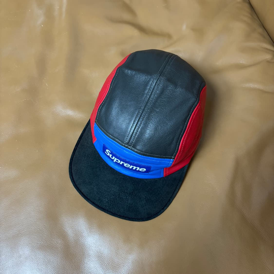슈프림 캠프캡 모자 박스로고 레더 멀티 컬러 상품이미지5